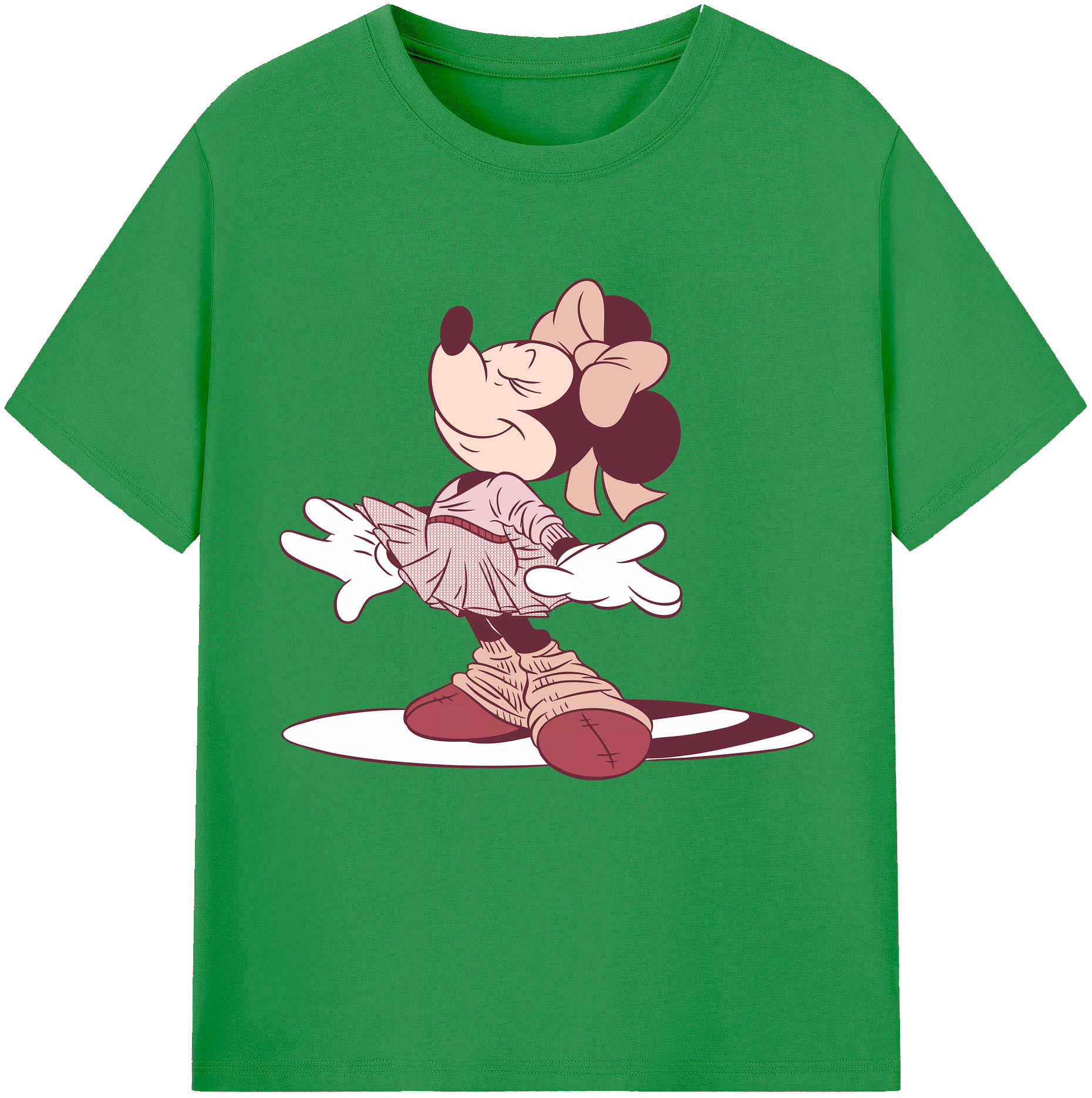 （画像用） ミッキーマウス Mickey Mouse レディースカジュアルプリントTシャツ（綿100％）