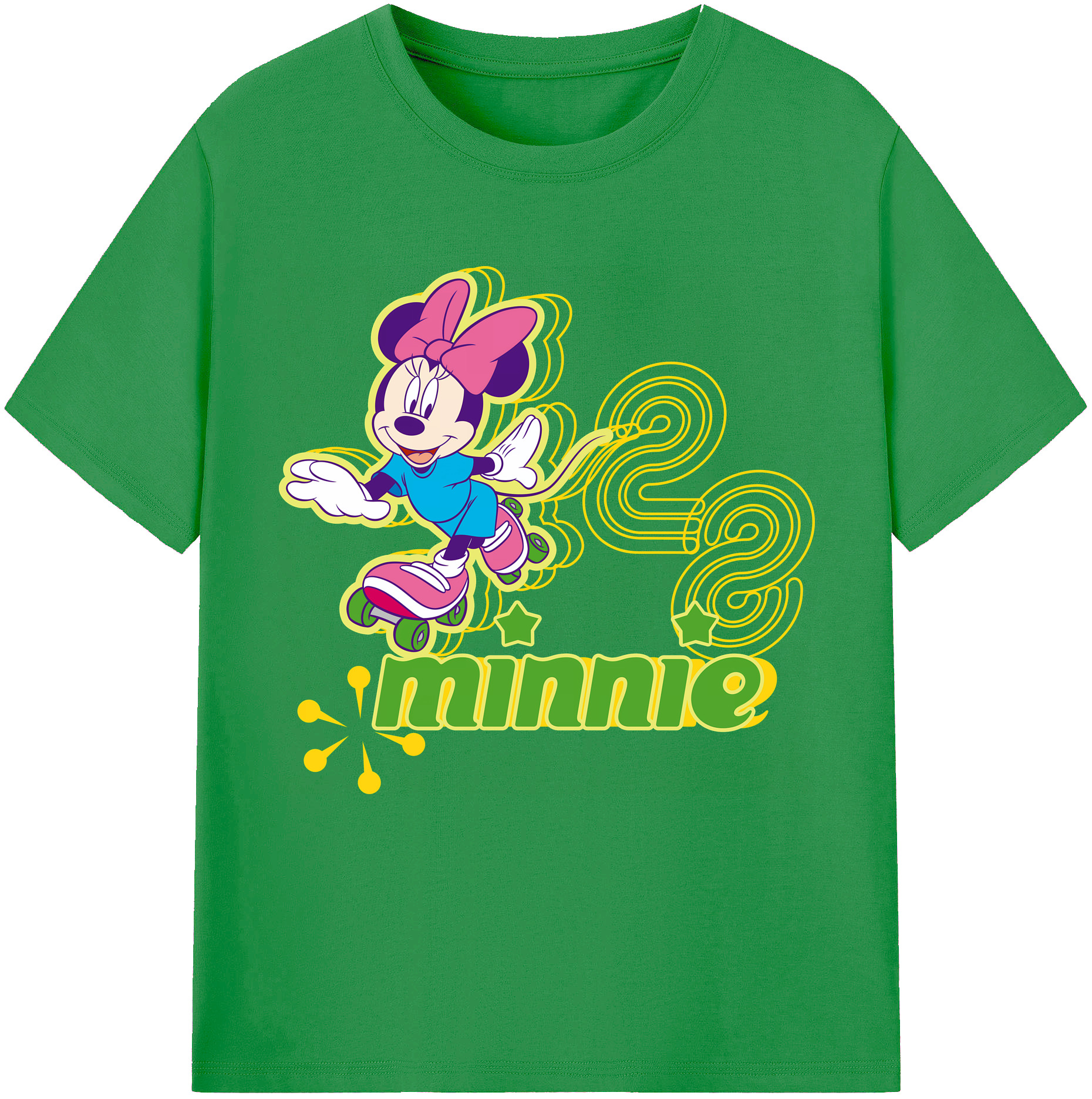 （画像用） ミッキーマウス Mickey Mouse レディースカジュアルプリントTシャツ（綿100％）