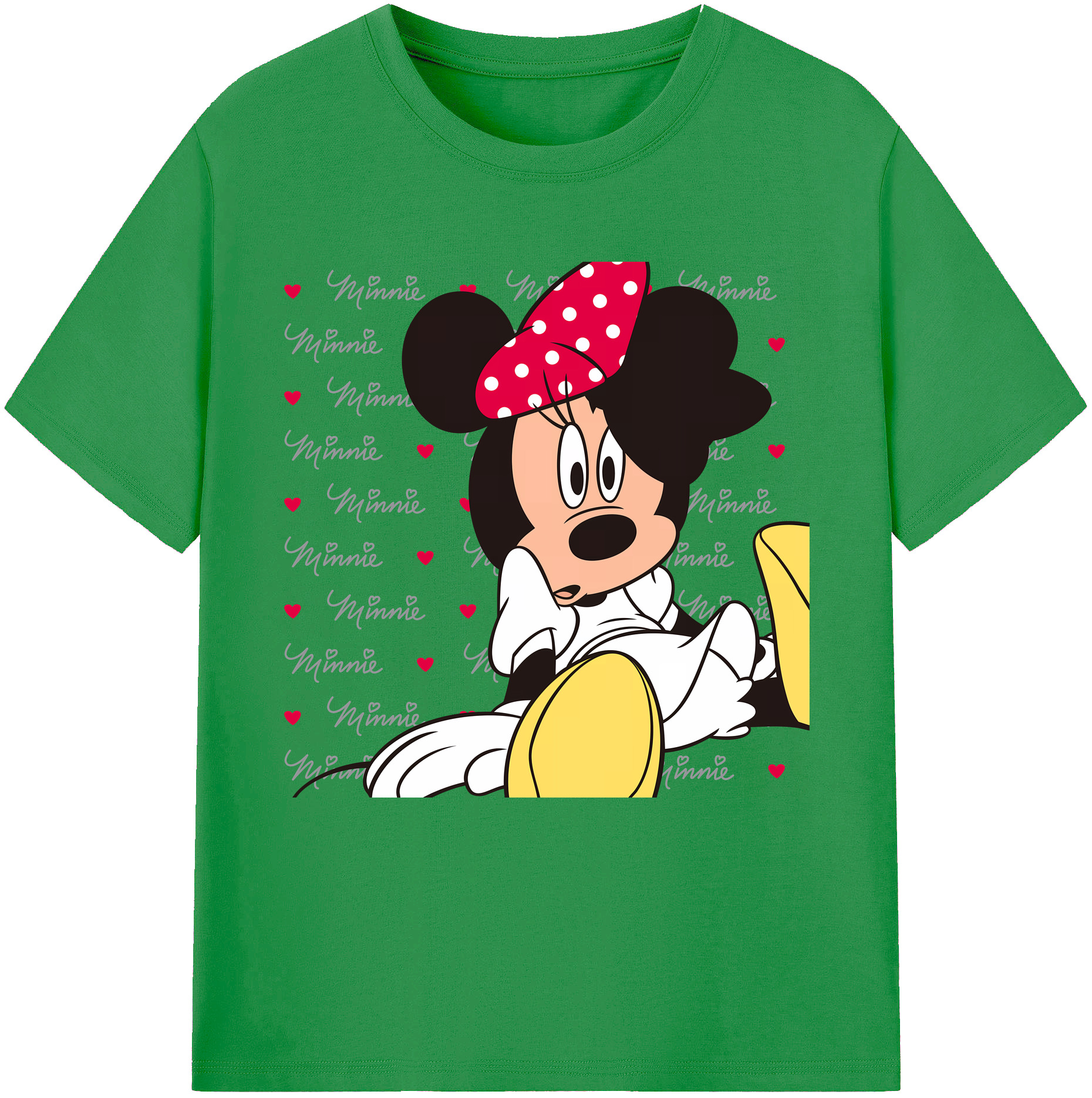 （画像用） ミッキーマウス Mickey Mouse レディースカジュアルプリントTシャツ（綿100％）