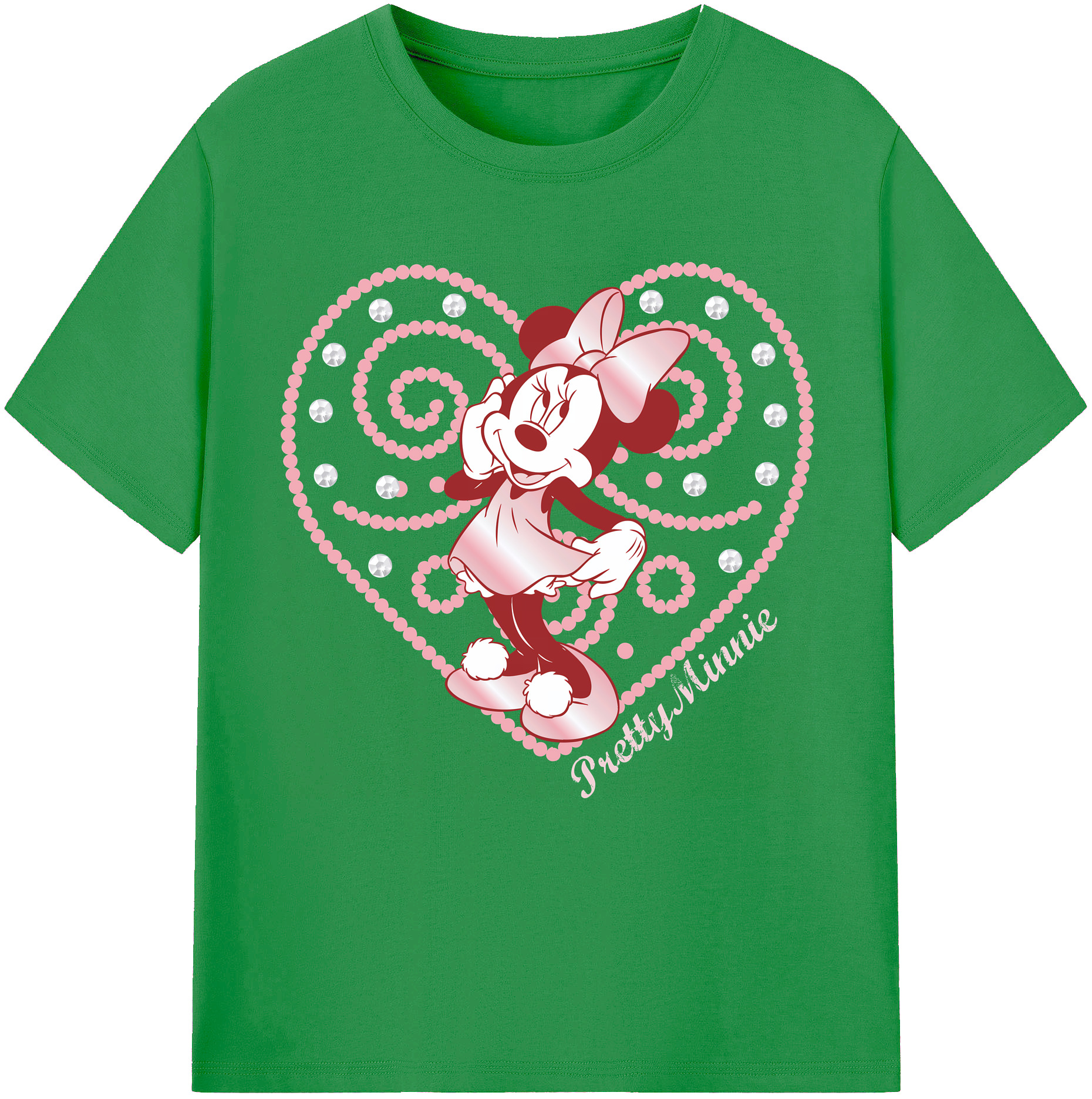 （画像用） ミッキーマウス Mickey Mouse レディースカジュアルプリントTシャツ（綿100％）