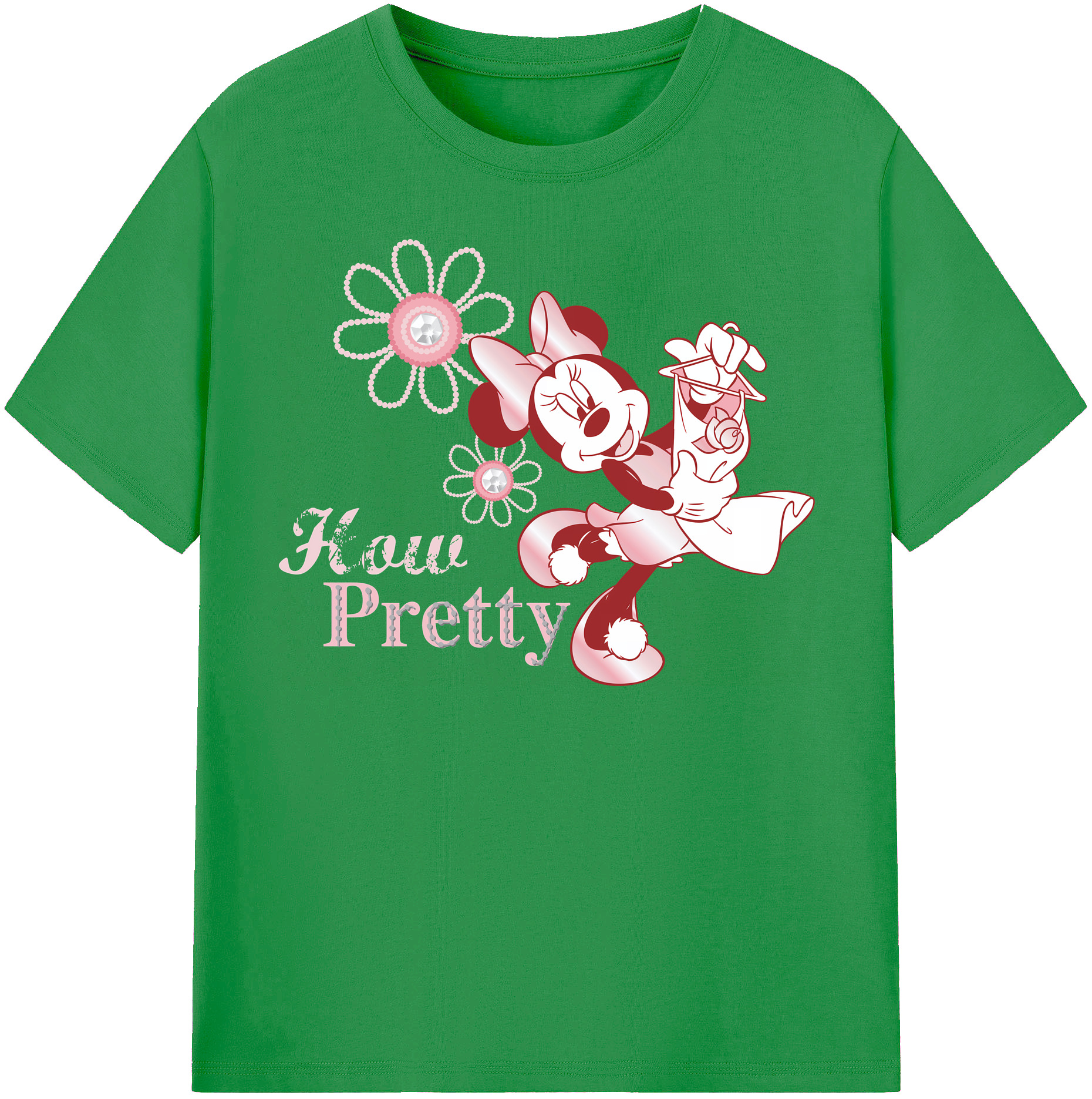 （画像用） ミッキーマウス Mickey Mouse レディースカジュアルプリントTシャツ（綿100％）