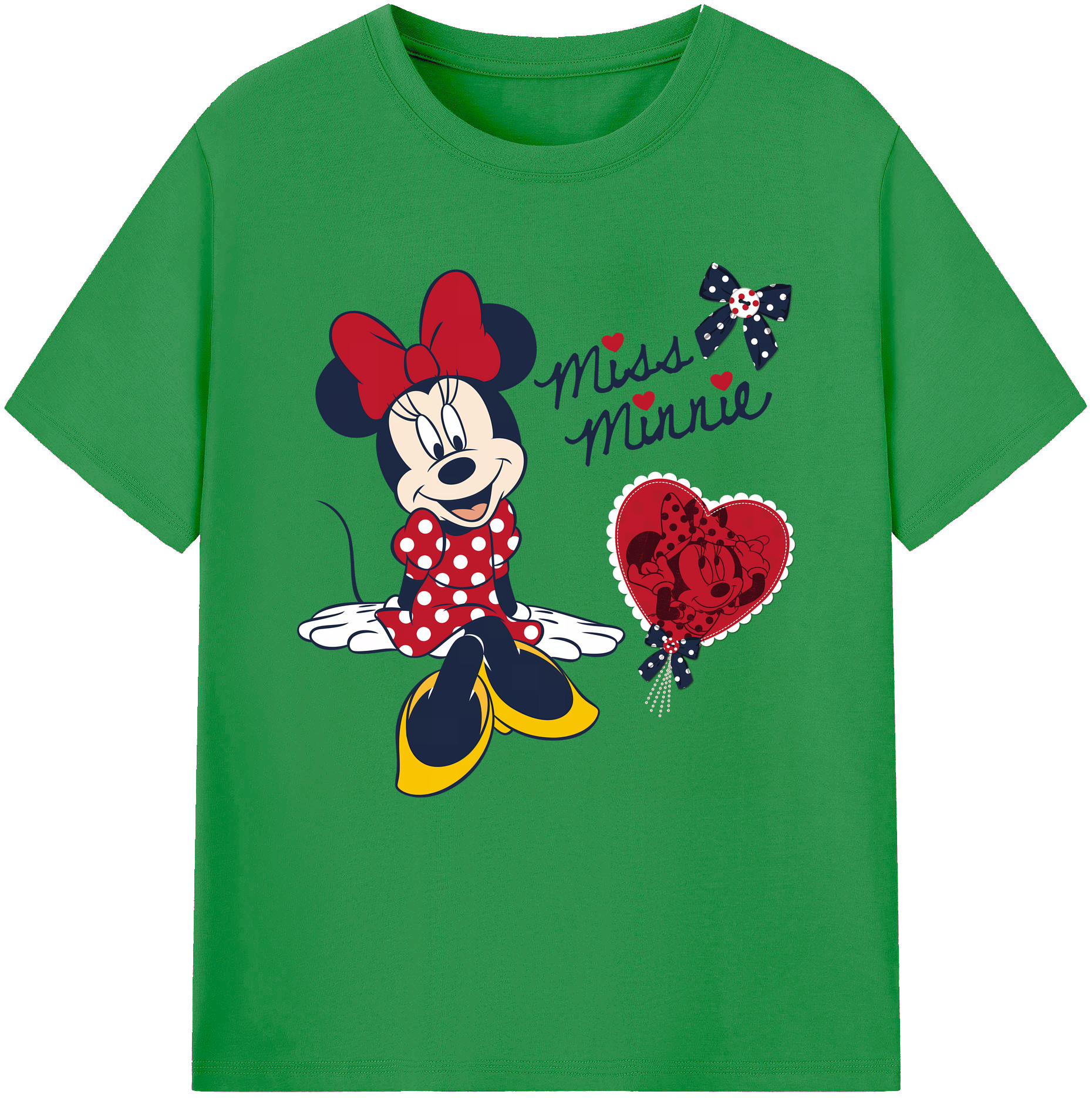 （画像用） ミッキーマウス Mickey Mouse レディースカジュアルプリントTシャツ（綿100％）