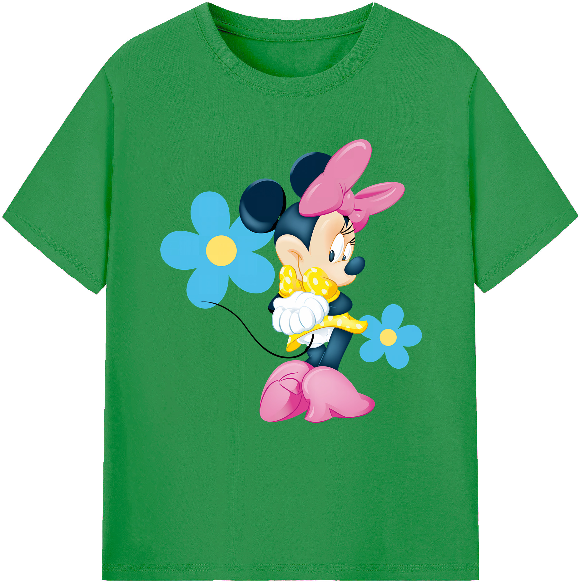 （画像用） ミッキーマウス Mickey Mouse レディースカジュアルプリントTシャツ（綿100％）