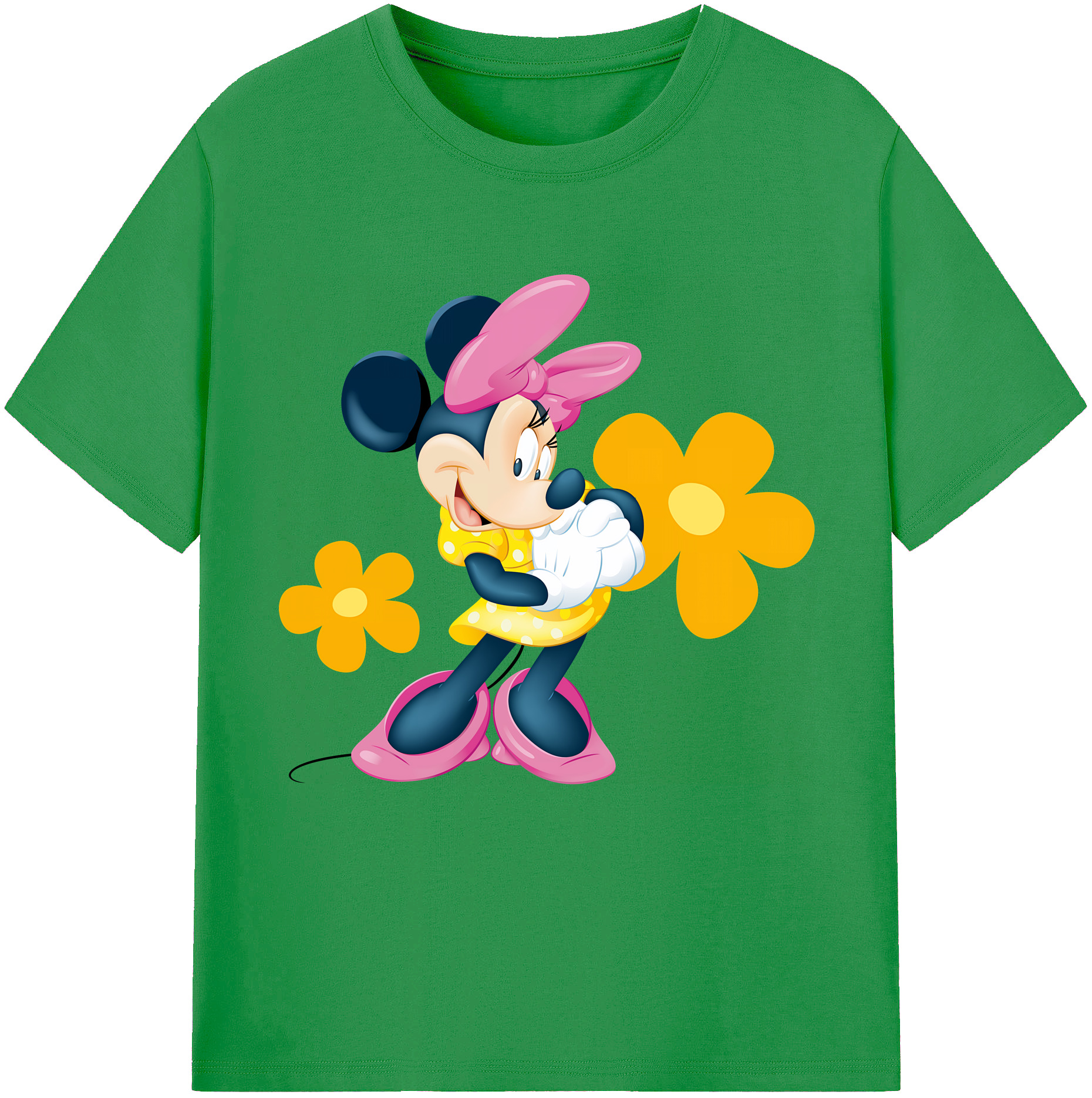 （画像用） ミッキーマウス Mickey Mouse レディースカジュアルプリントTシャツ（綿100％）