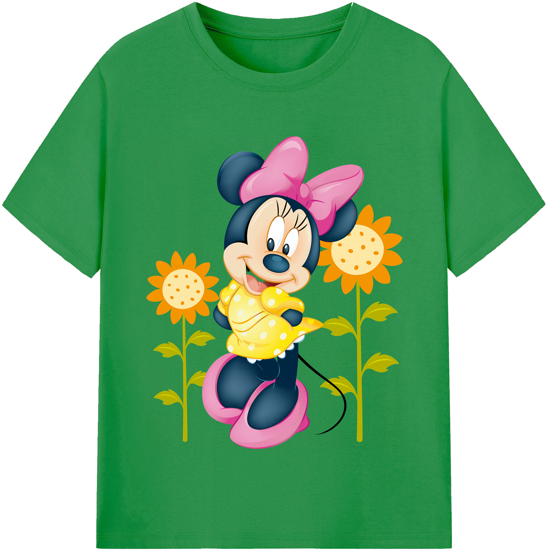 （画像用） ミッキーマウス Mickey Mouse レディースカジュアルプリントTシャツ（綿100％）