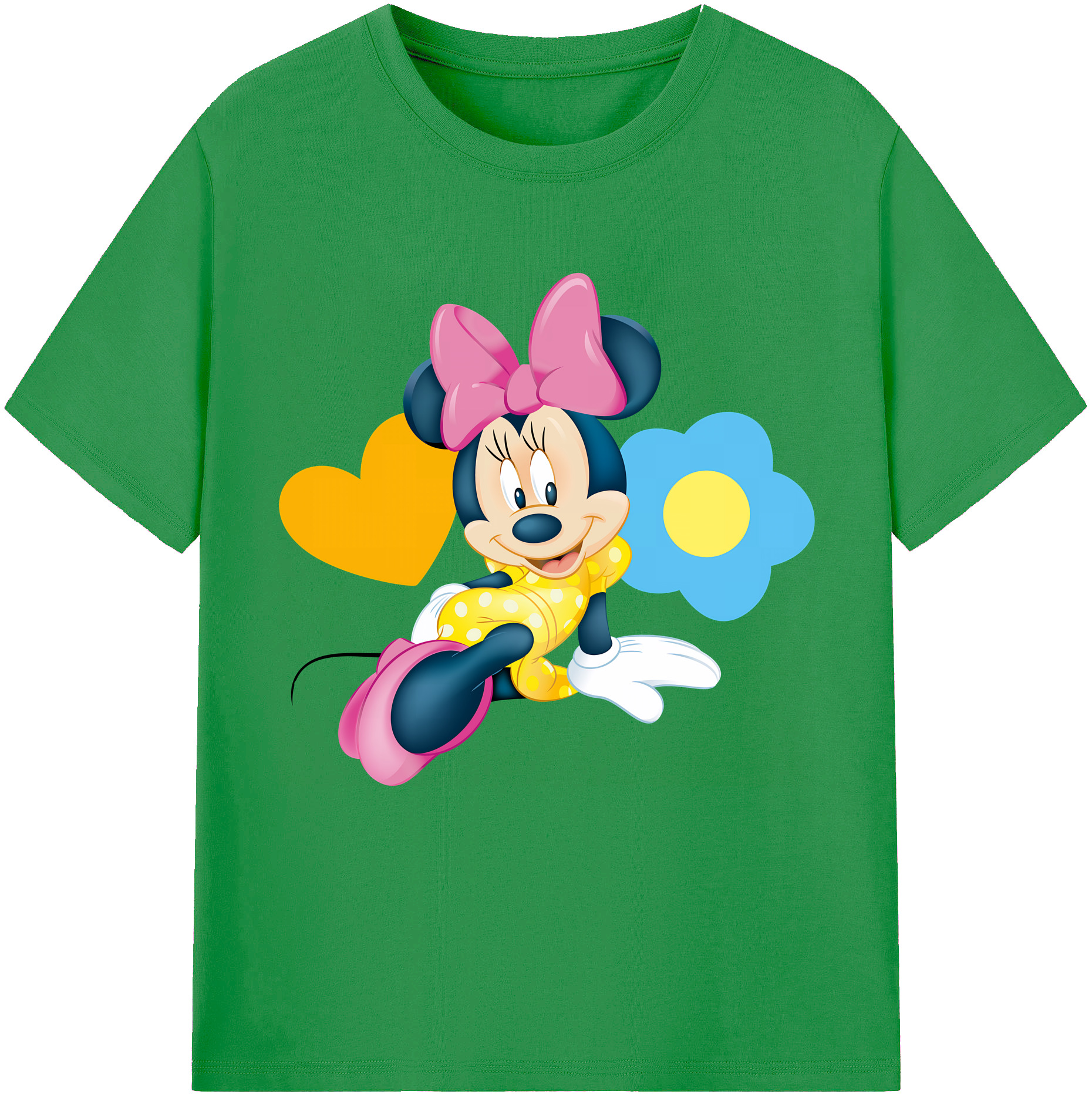 （画像用） ミッキーマウス Mickey Mouse レディースカジュアルプリントTシャツ（綿100％）