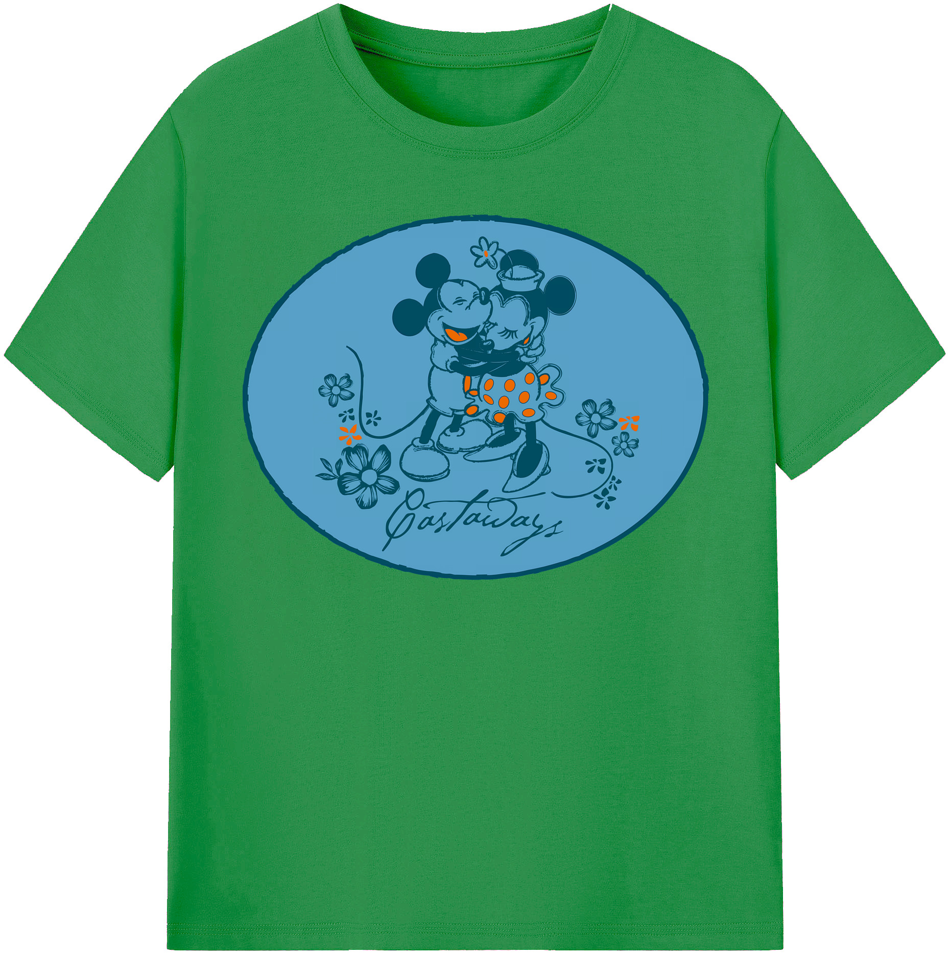 （画像用） ミッキーマウス Mickey Mouse レディースカジュアルプリントTシャツ（綿100％）
