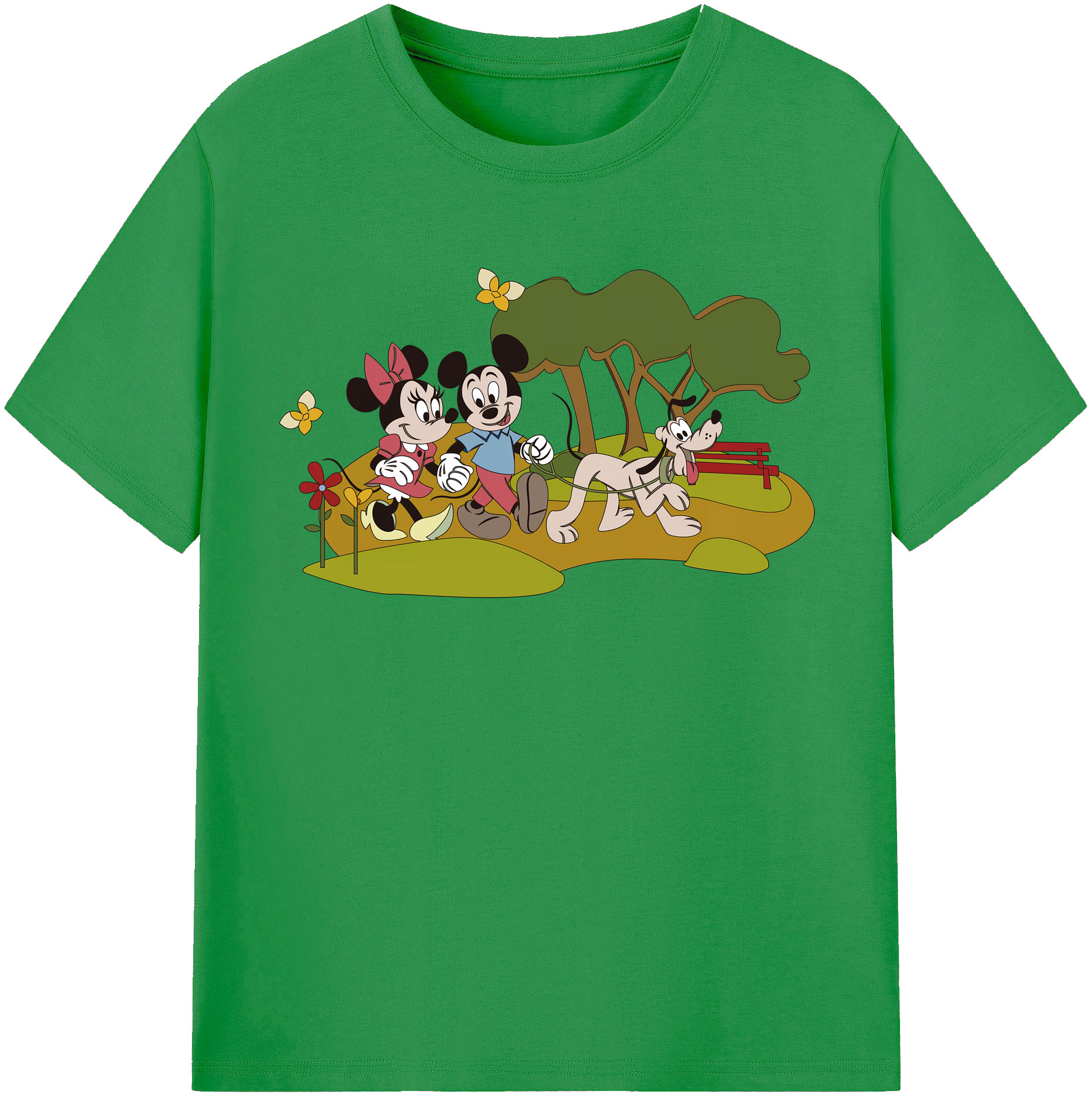 （画像用） ミッキーマウス Mickey Mouse レディースカジュアルプリントTシャツ（綿100％）