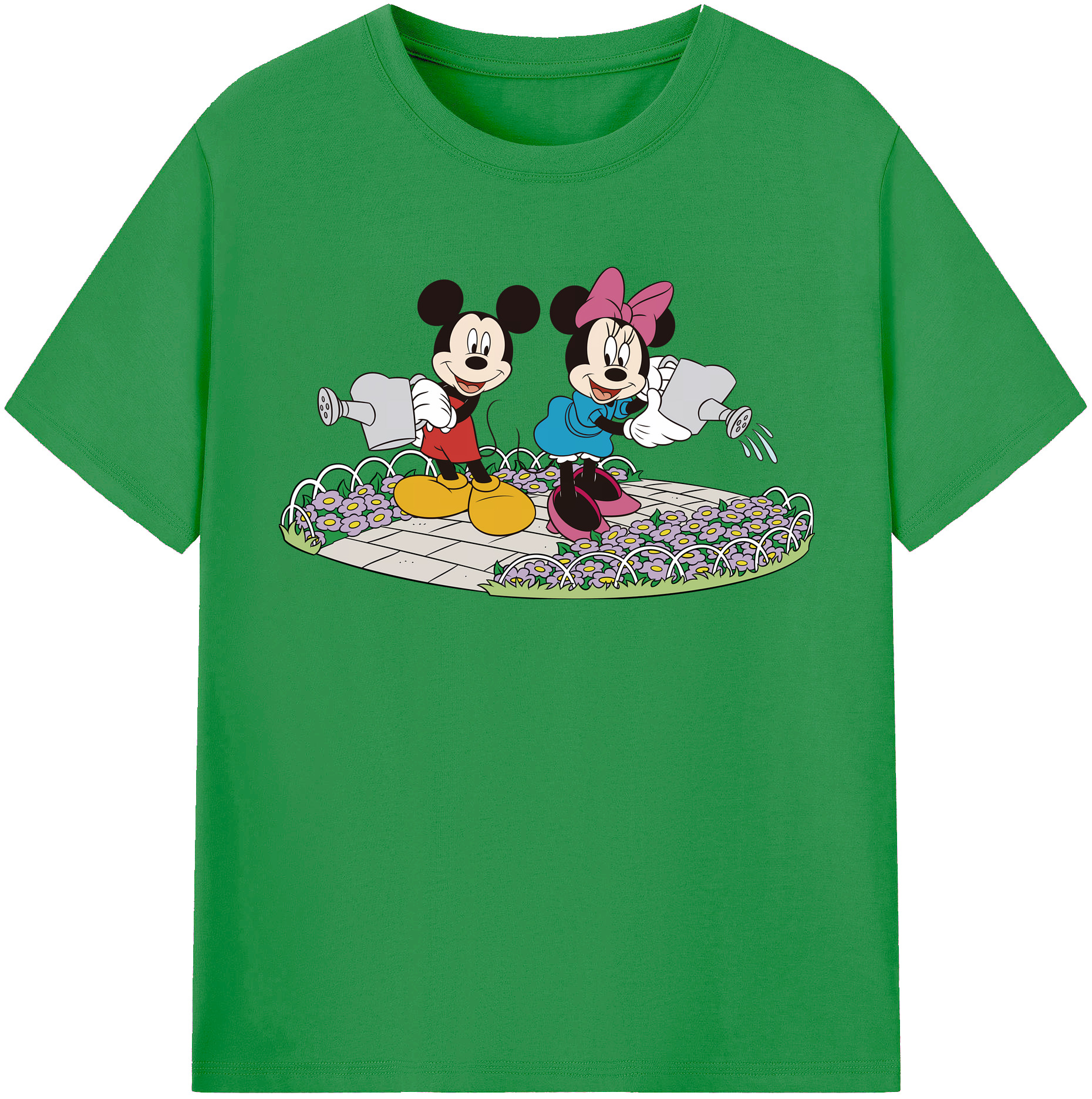 （画像用） ミッキーマウス Mickey Mouse レディースカジュアルプリントTシャツ（綿100％）