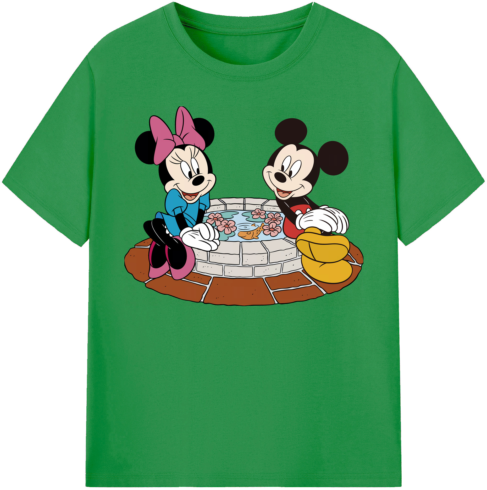 （画像用） ミッキーマウス Mickey Mouse レディースカジュアルプリントTシャツ（綿100％）
