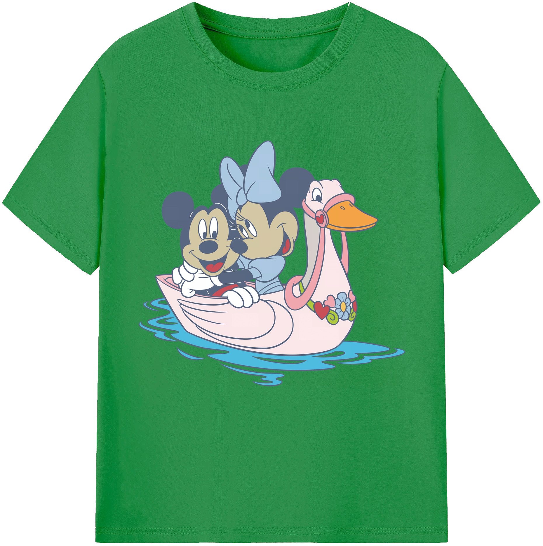 （画像用） ミッキーマウス Mickey Mouse レディースカジュアルプリントTシャツ（綿100％）