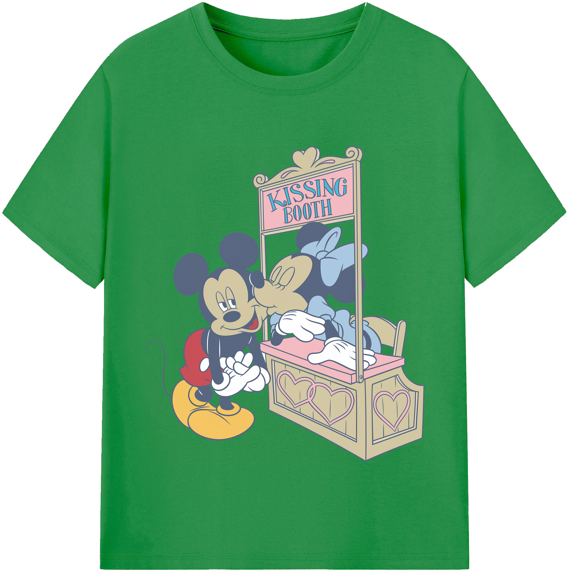 （画像用） ミッキーマウス Mickey Mouse レディースカジュアルプリントTシャツ（綿100％）
