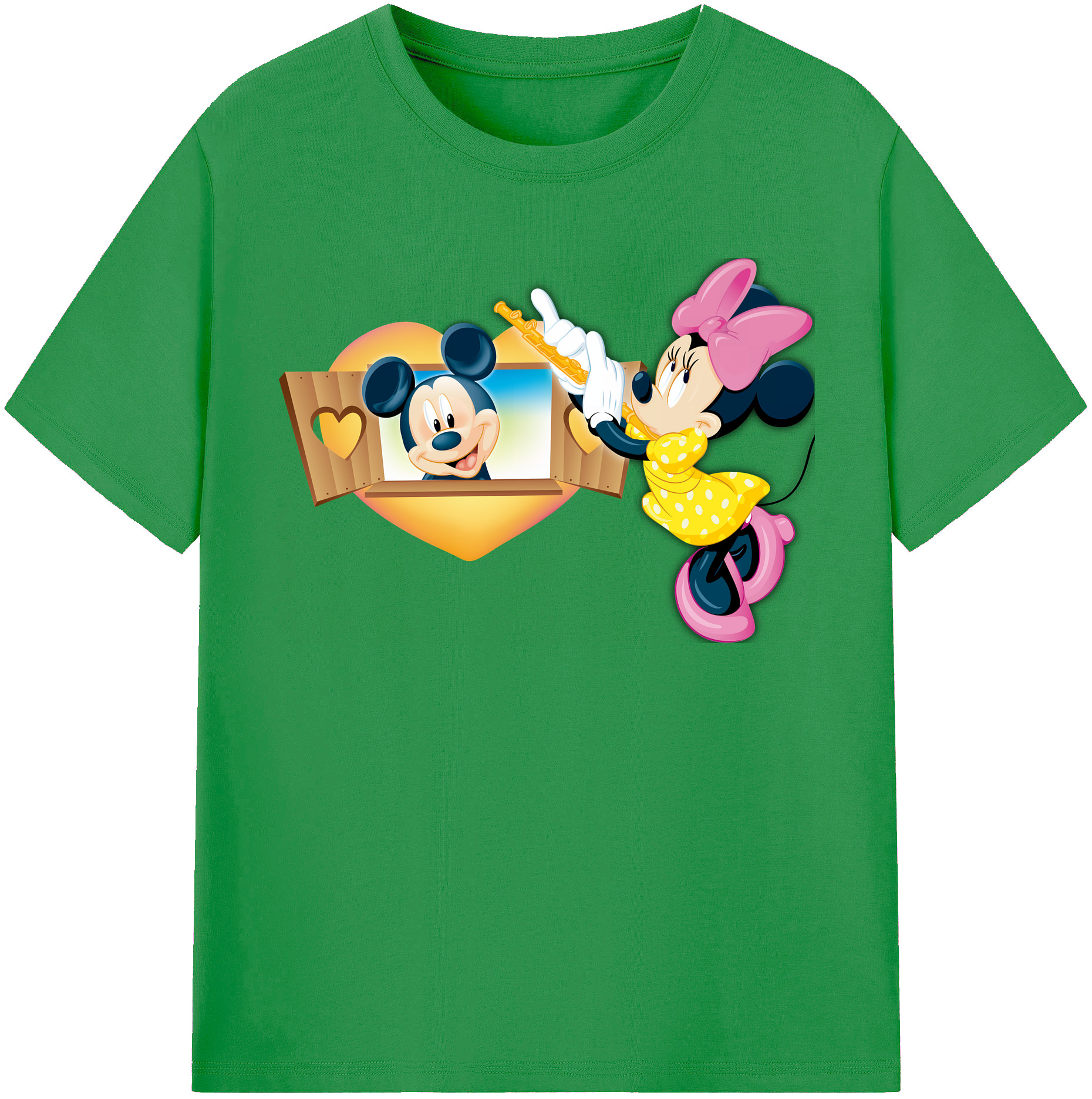 （画像用） ミッキーマウス Mickey Mouse レディースカジュアルプリントTシャツ（綿100％）