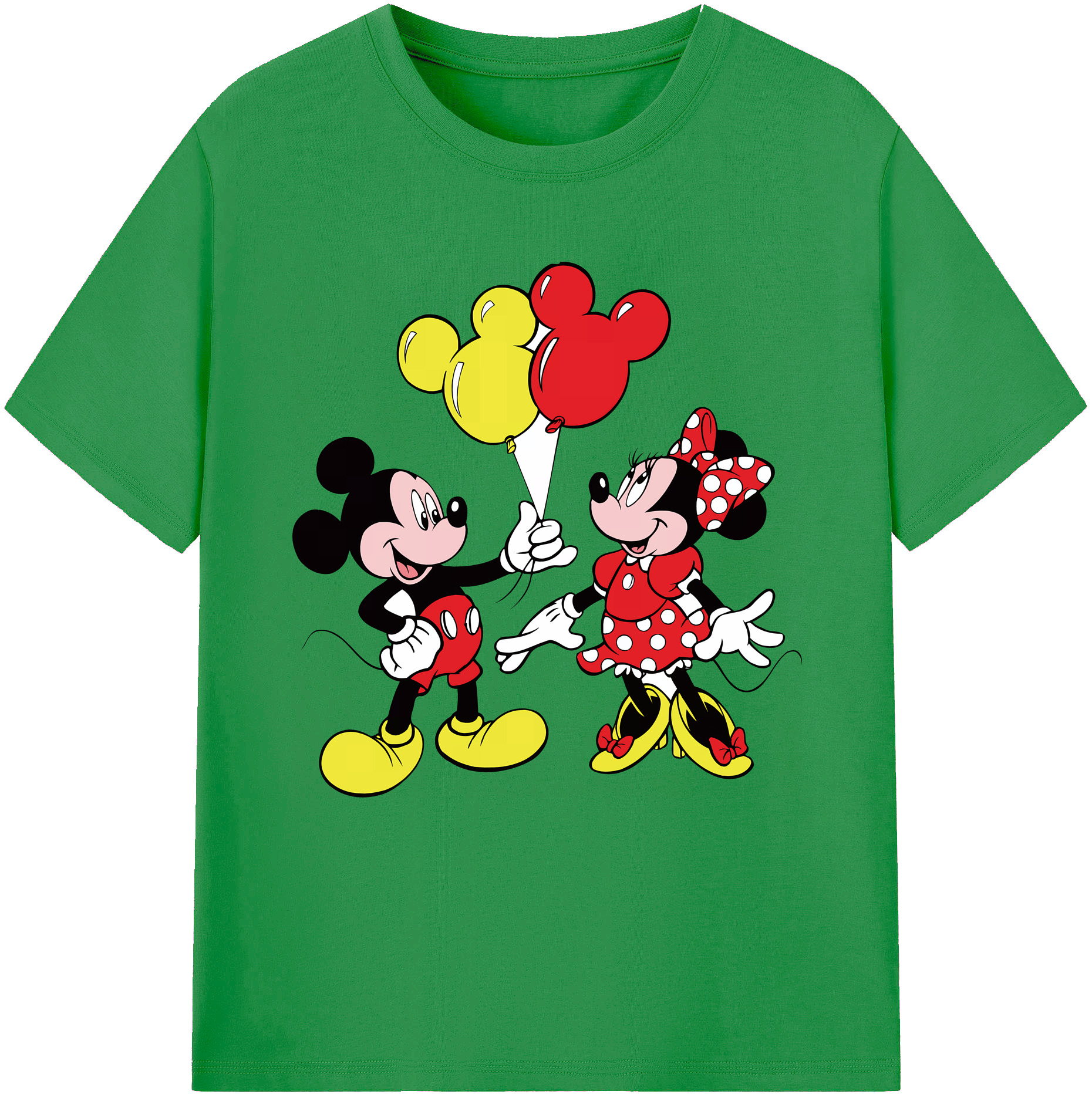 （画像用） ミッキーマウス Mickey Mouse レディースカジュアルプリントTシャツ（綿100％）