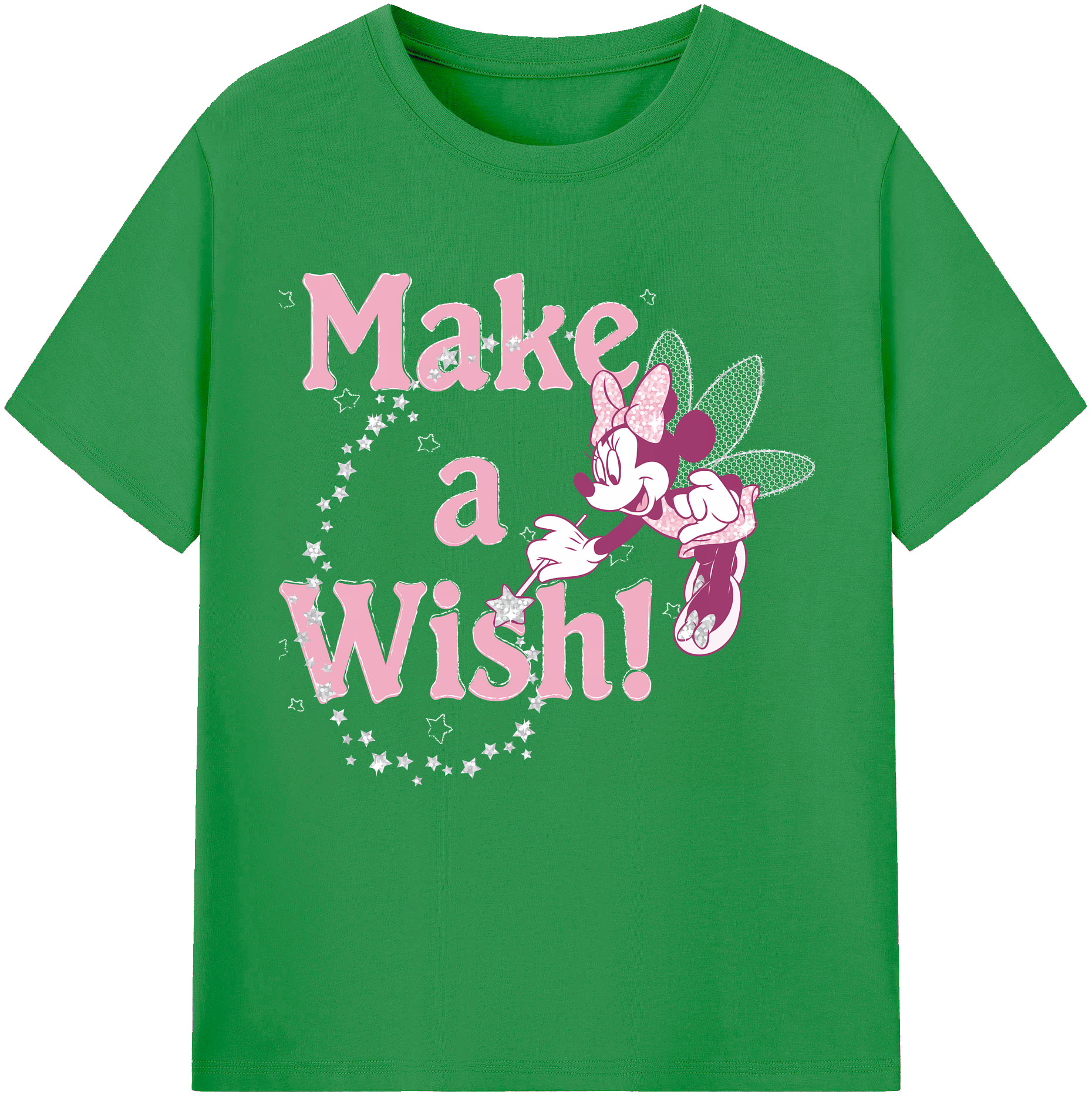 （画像用） ミッキーマウス Mickey Mouse レディースカジュアルプリントTシャツ（綿100％）