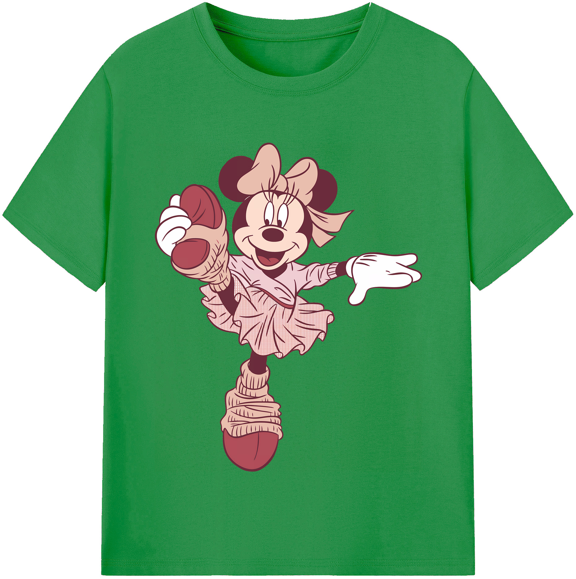 （画像用） ミッキーマウス Mickey Mouse レディースカジュアルプリントTシャツ（綿100％）