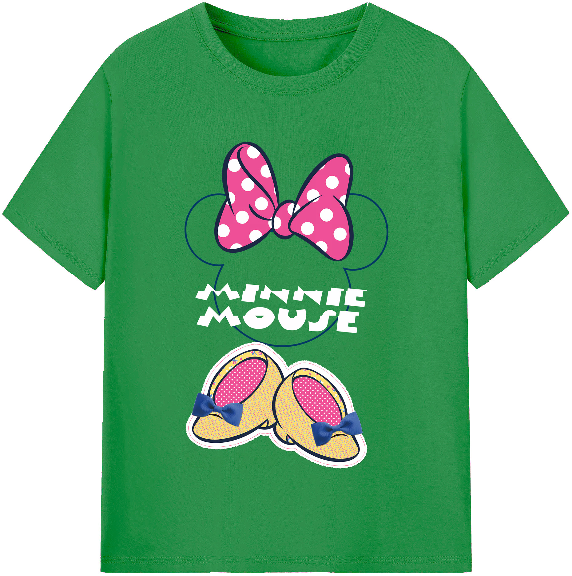 （画像用） ミッキーマウス Mickey Mouse レディースカジュアルプリントTシャツ（綿100％）