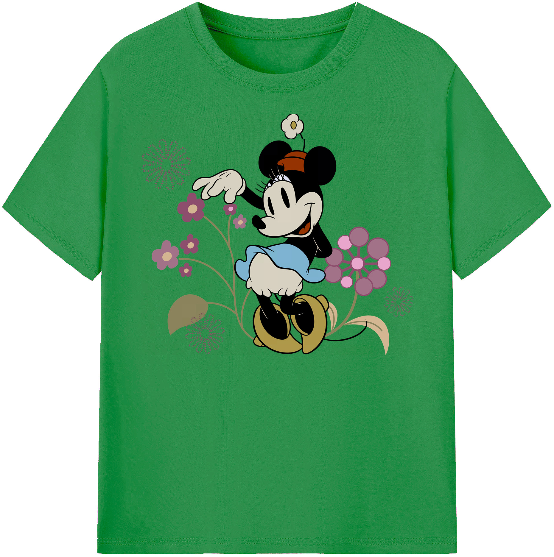 （画像用） ミッキーマウス Mickey Mouse レディースカジュアルプリントTシャツ（綿100％）