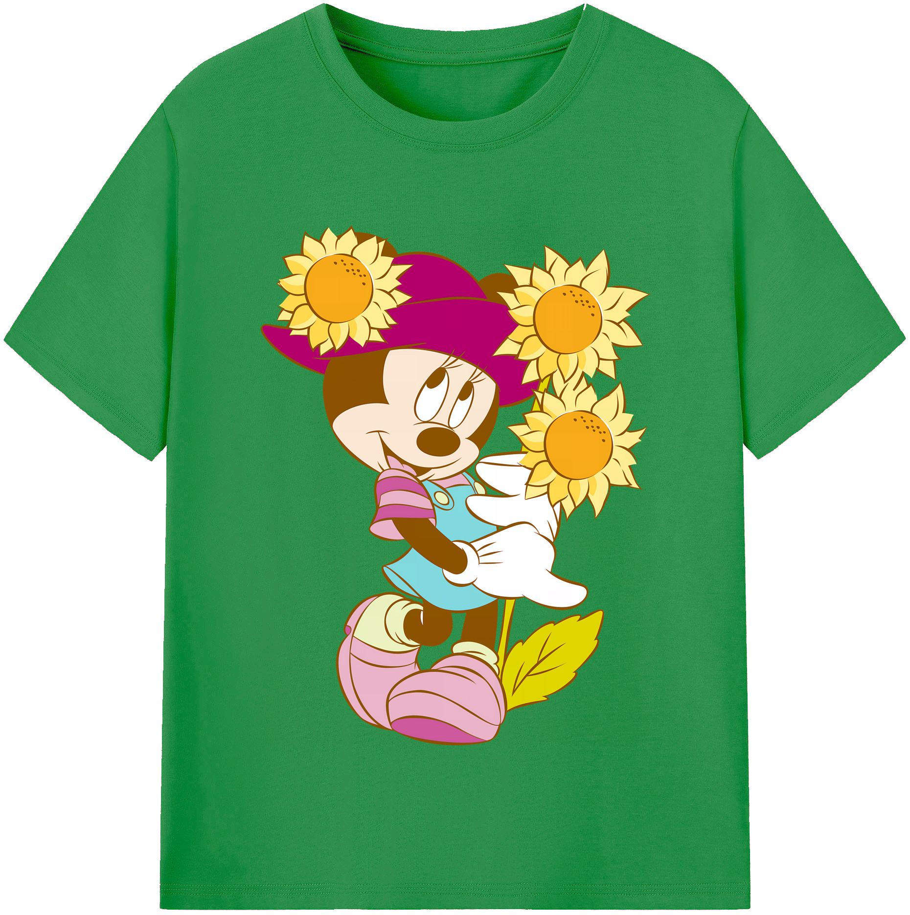 ミッキーマウス Mickey Mouse レディースカジュアルプリントTシャツ（綿100％）