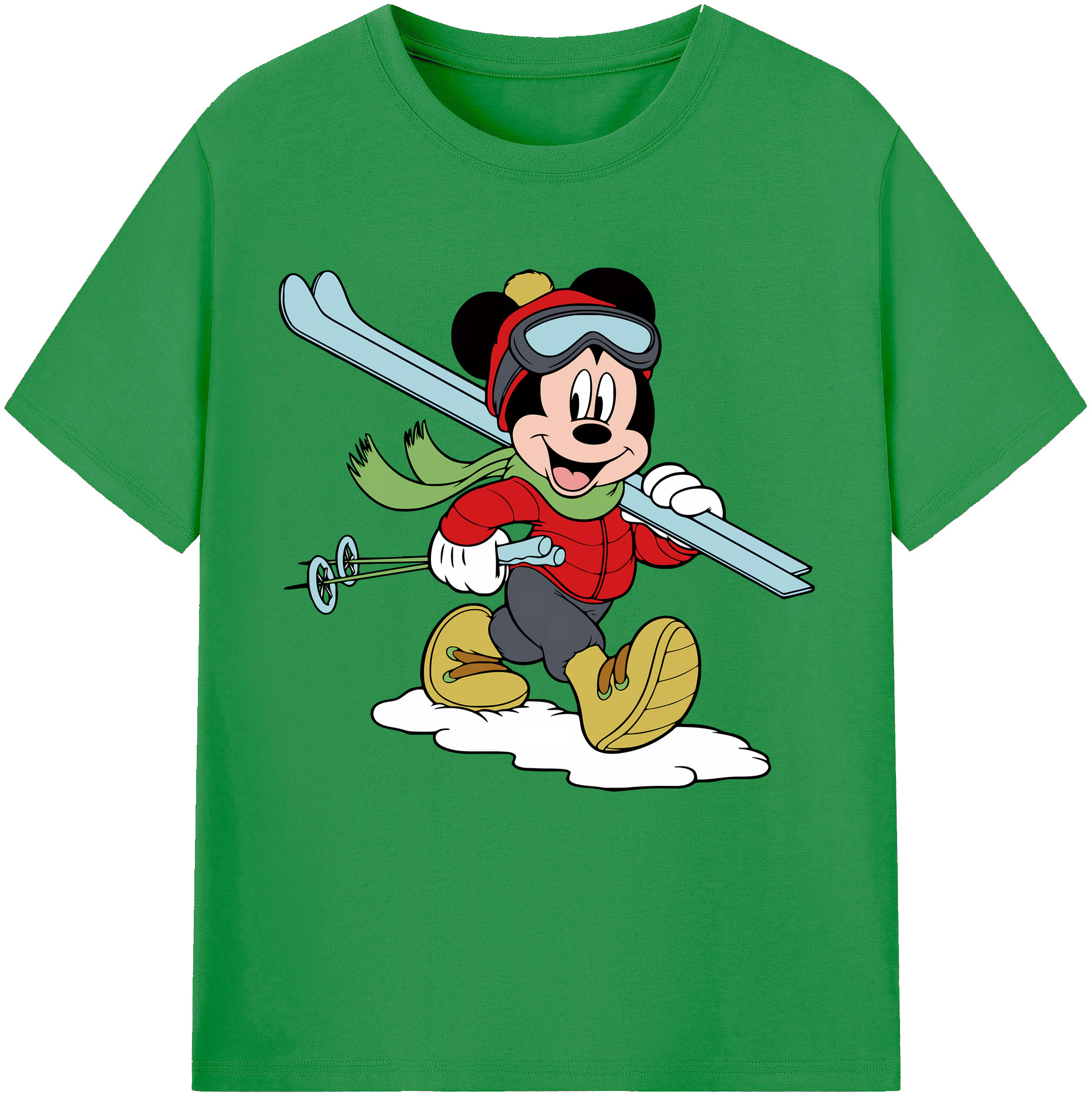 ミッキーマウス Mickey Mouse レディースカジュアルプリントTシャツ（綿100％）