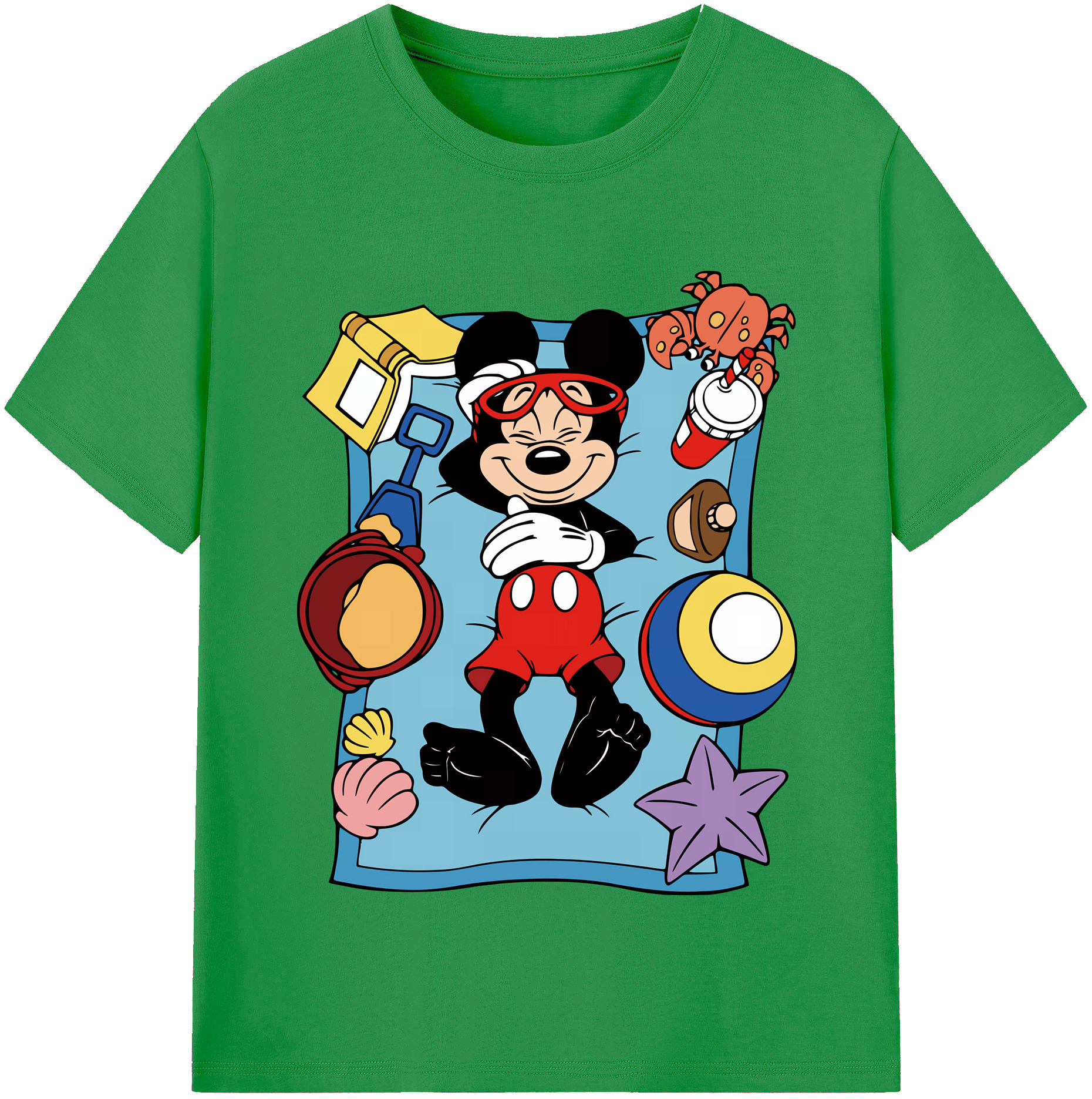 ミッキーマウス Mickey Mouse レディースカジュアルプリントTシャツ（綿100％）