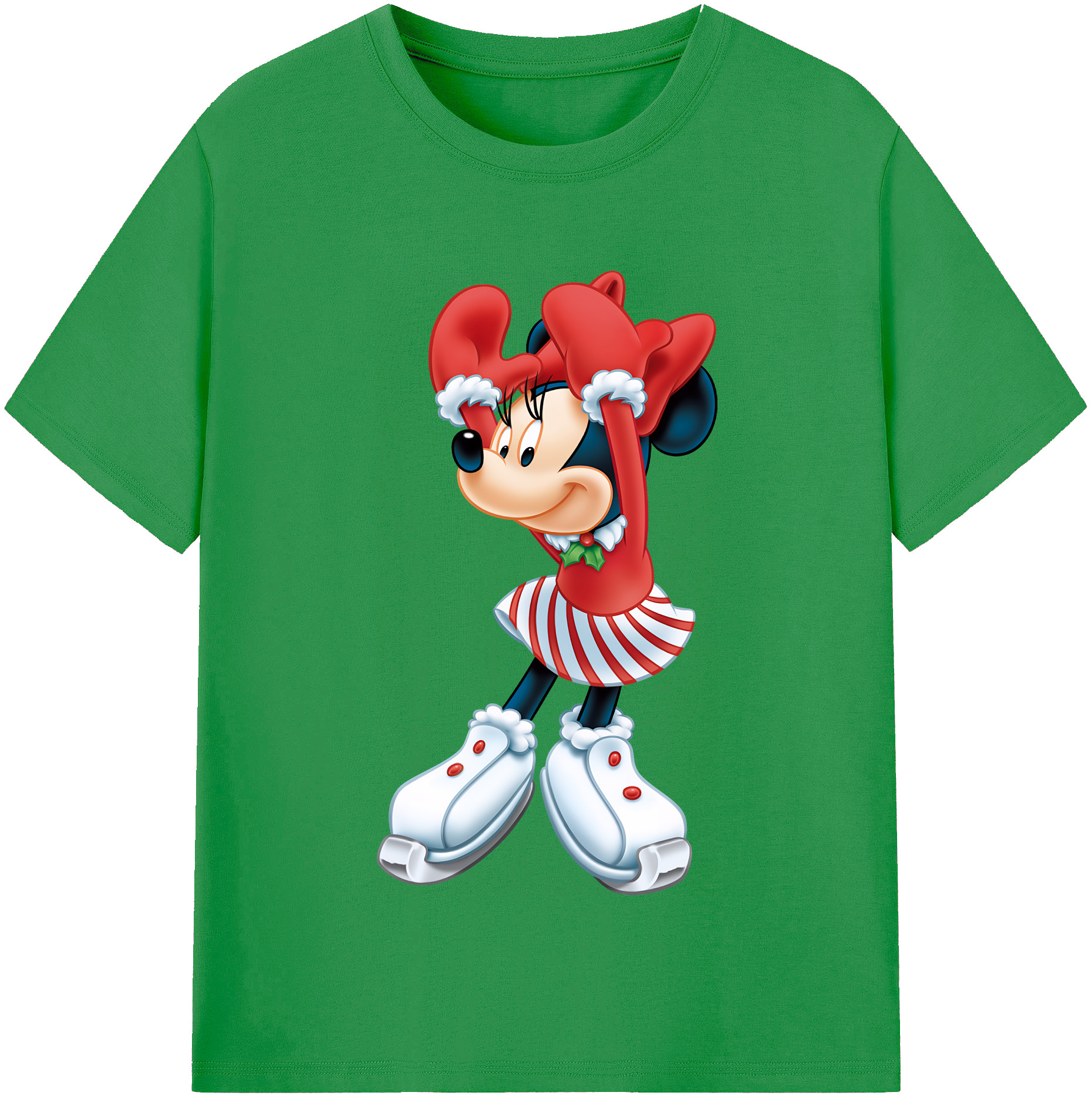 （画像用） ミッキーマウス Mickey Mouse レディースカジュアルプリントTシャツ（綿100％）
