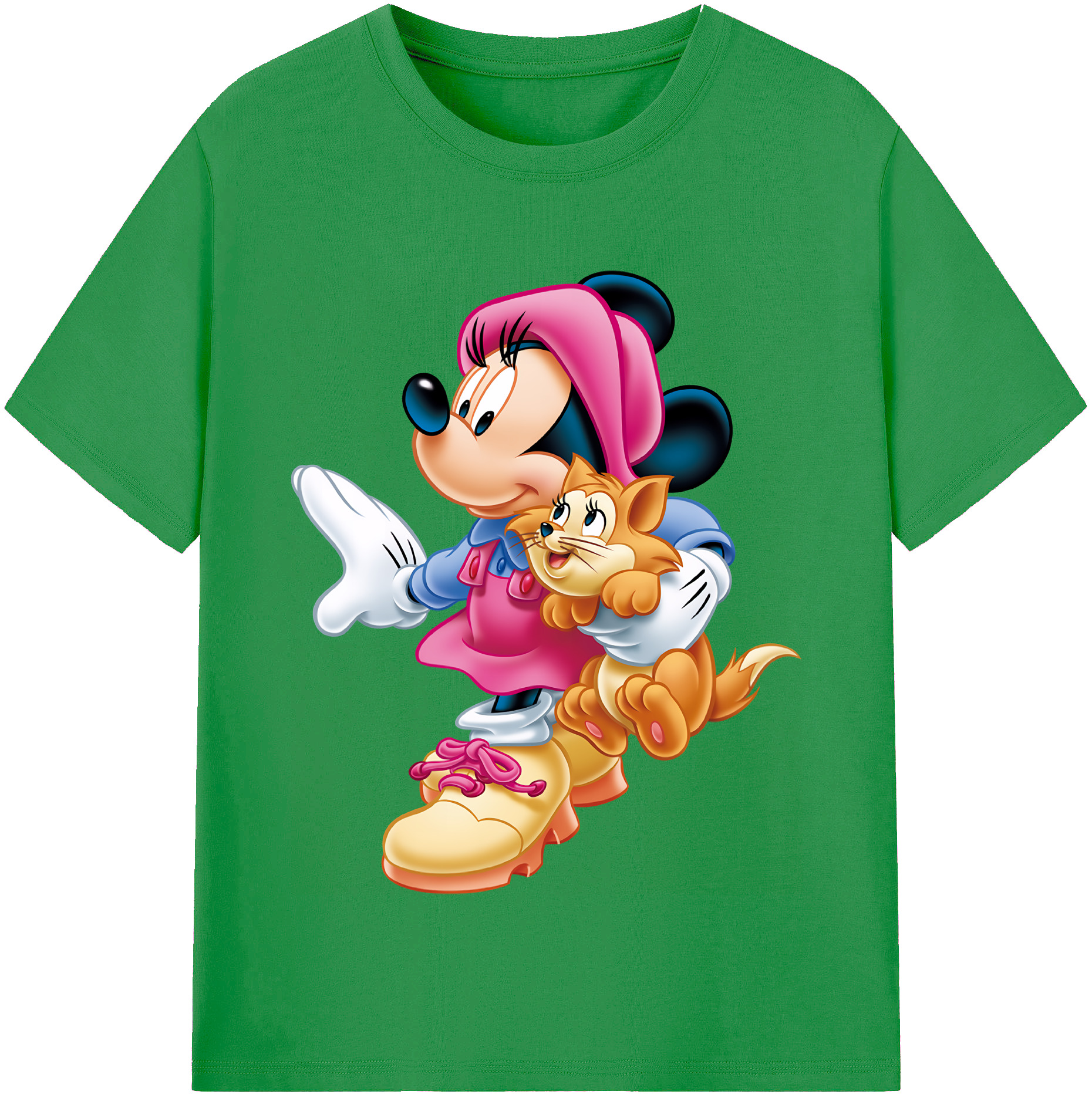 ミッキーマウス Mickey Mouse レディースカジュアルプリントTシャツ（綿100％）