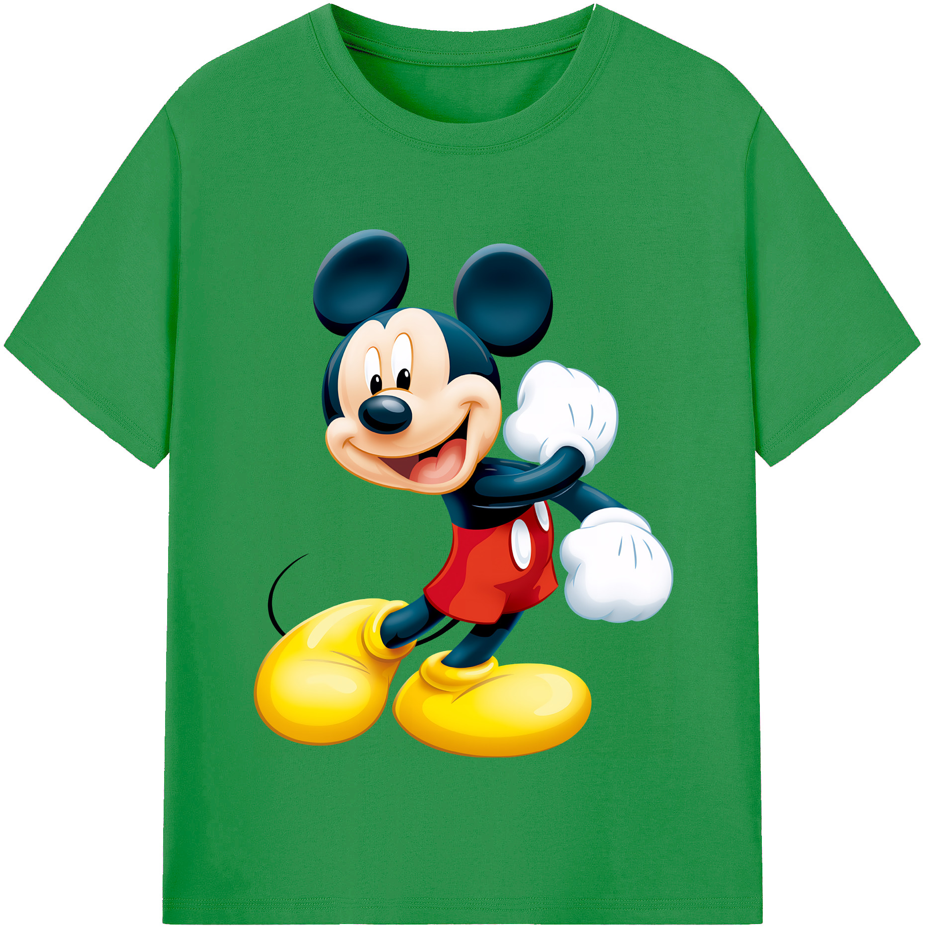 （画像用） ミッキーマウス Mickey Mouse レディースカジュアルプリントTシャツ（綿100％）
