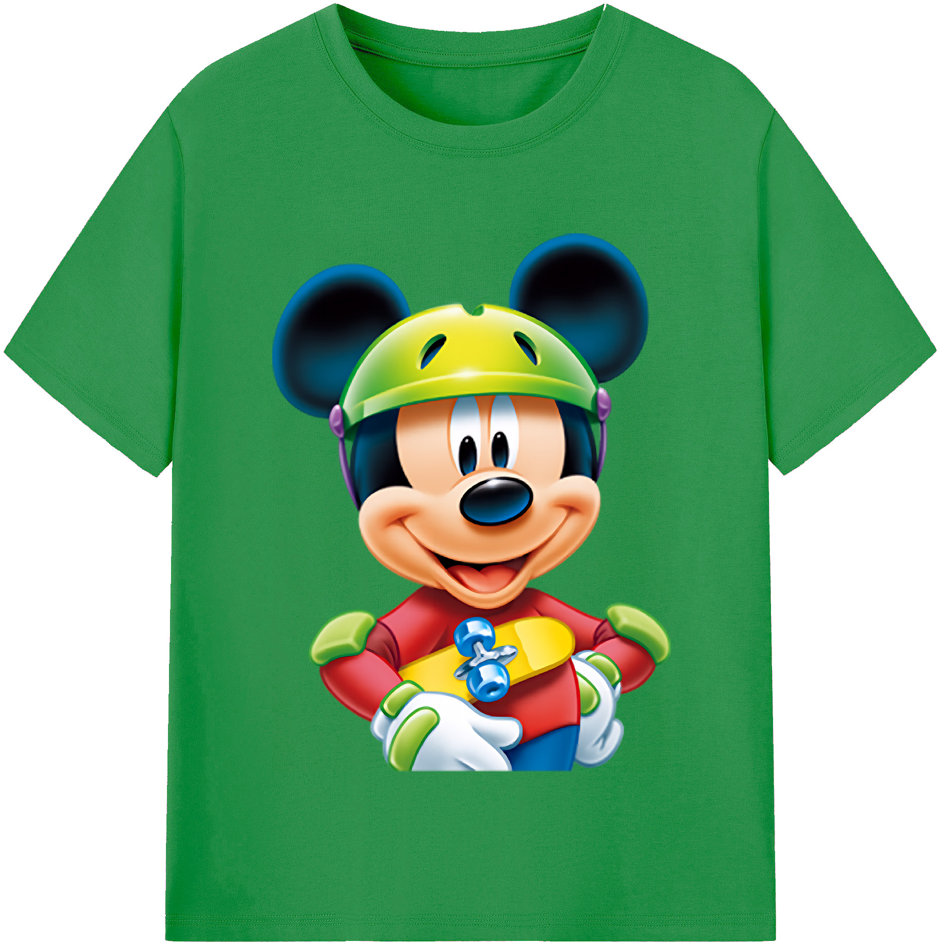 （画像用） ミッキーマウス Mickey Mouse レディースカジュアルプリントTシャツ（綿100％）