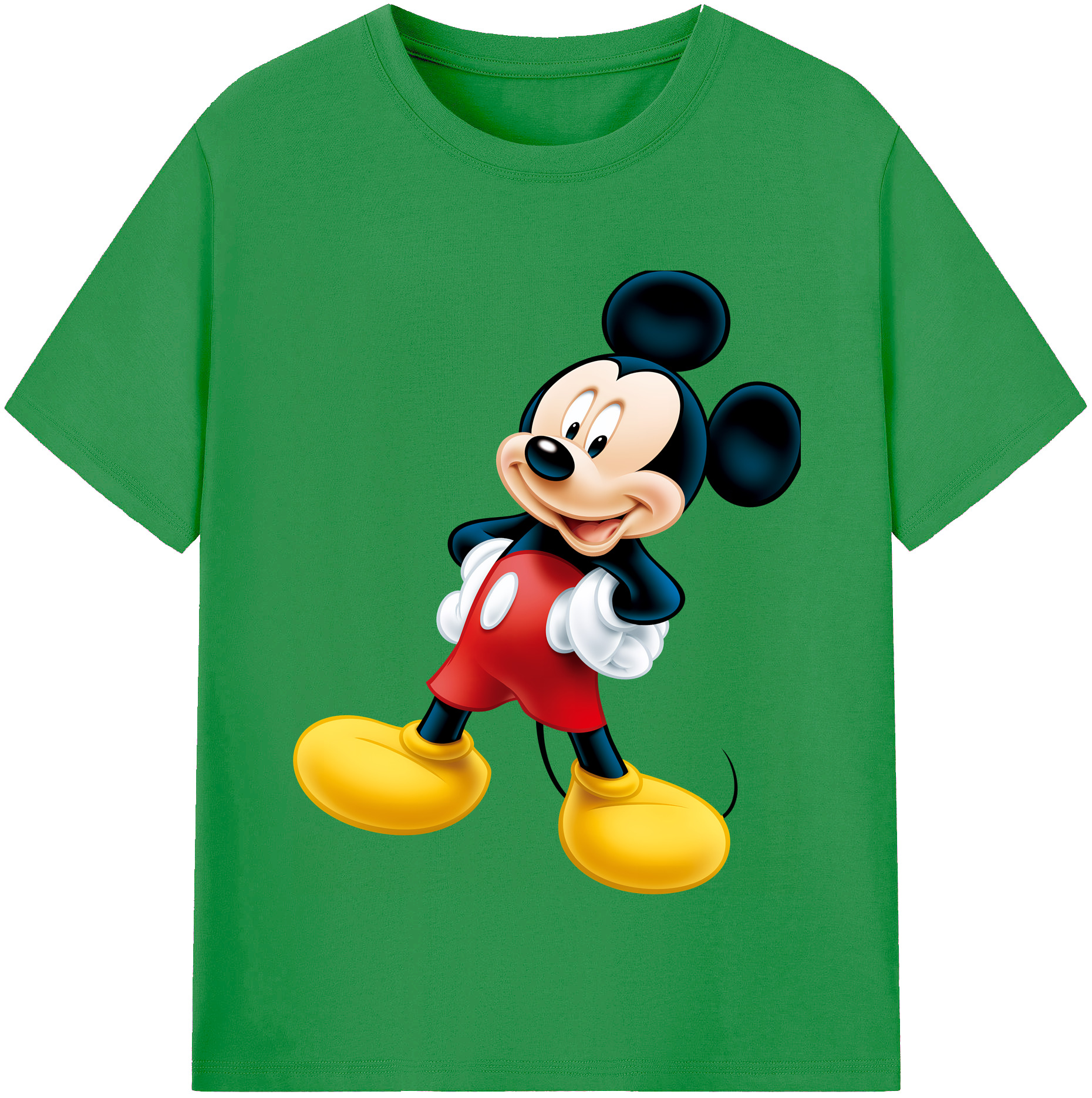 （画像用） ミッキーマウス Mickey Mouse レディースカジュアルプリントTシャツ（綿100％）