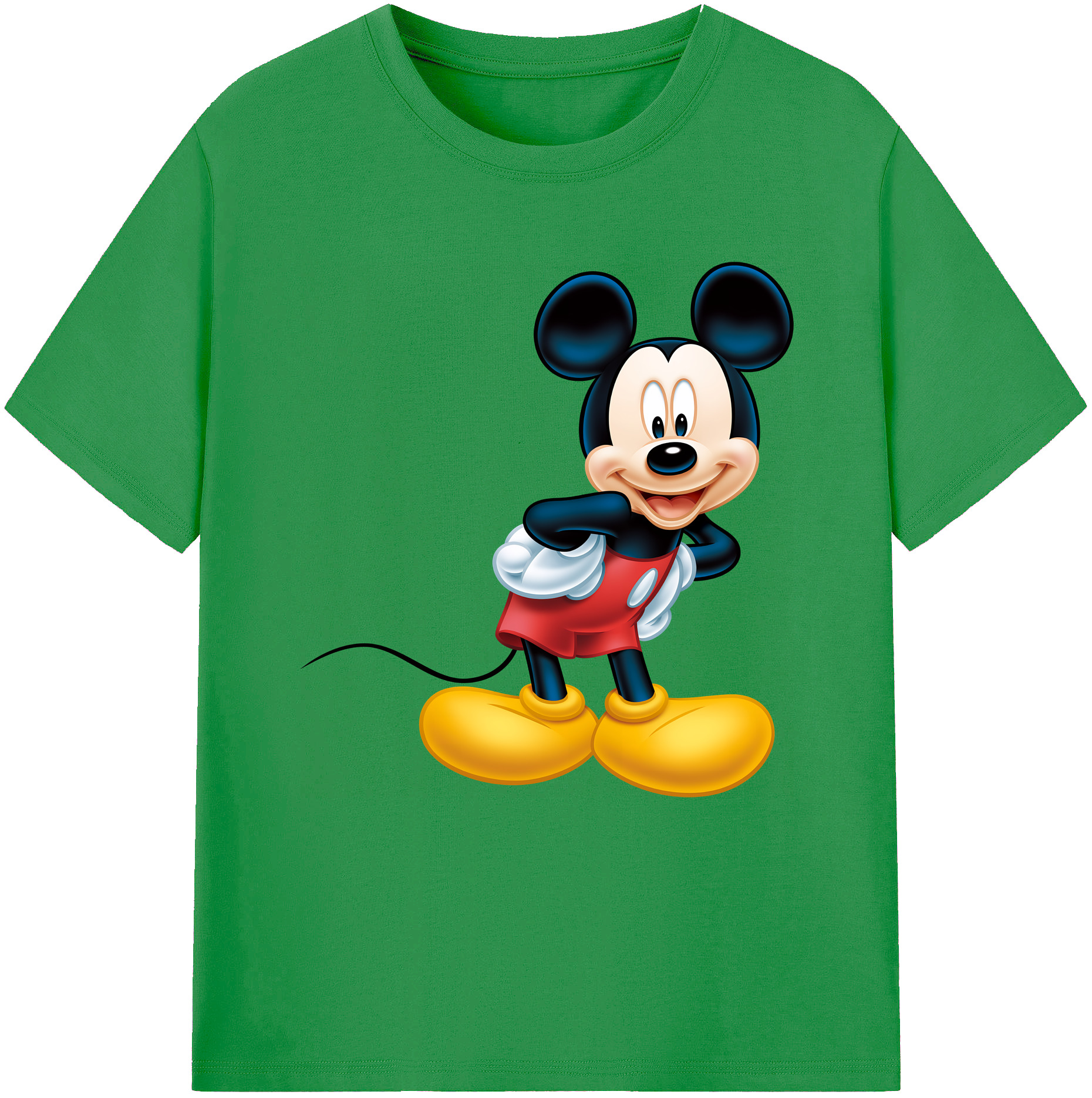 （画像用） ミッキーマウス Mickey Mouse レディースカジュアルプリントTシャツ（綿100％）