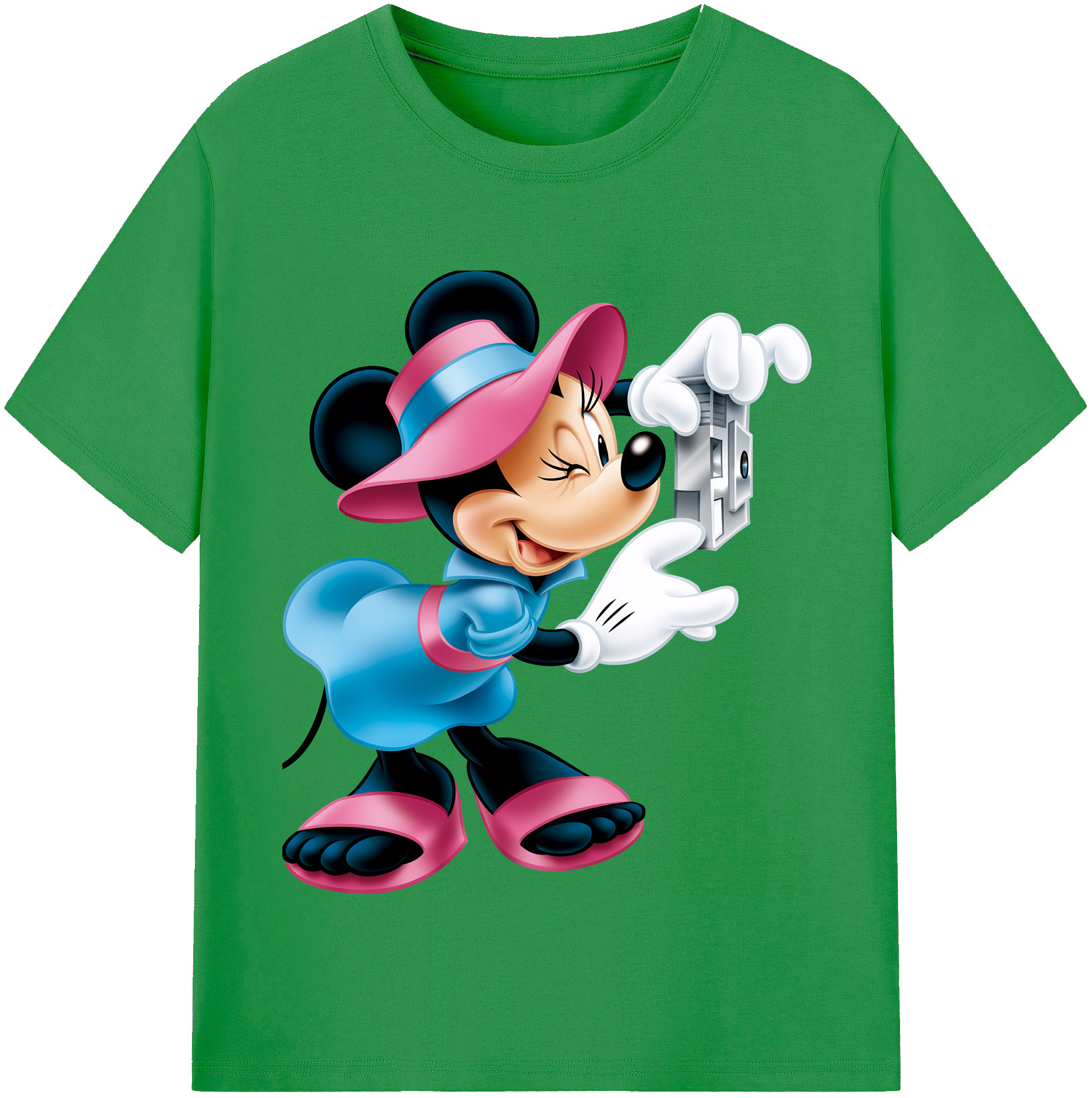 （画像用） ミッキーマウス Mickey Mouse レディースカジュアルプリントTシャツ（綿100％）