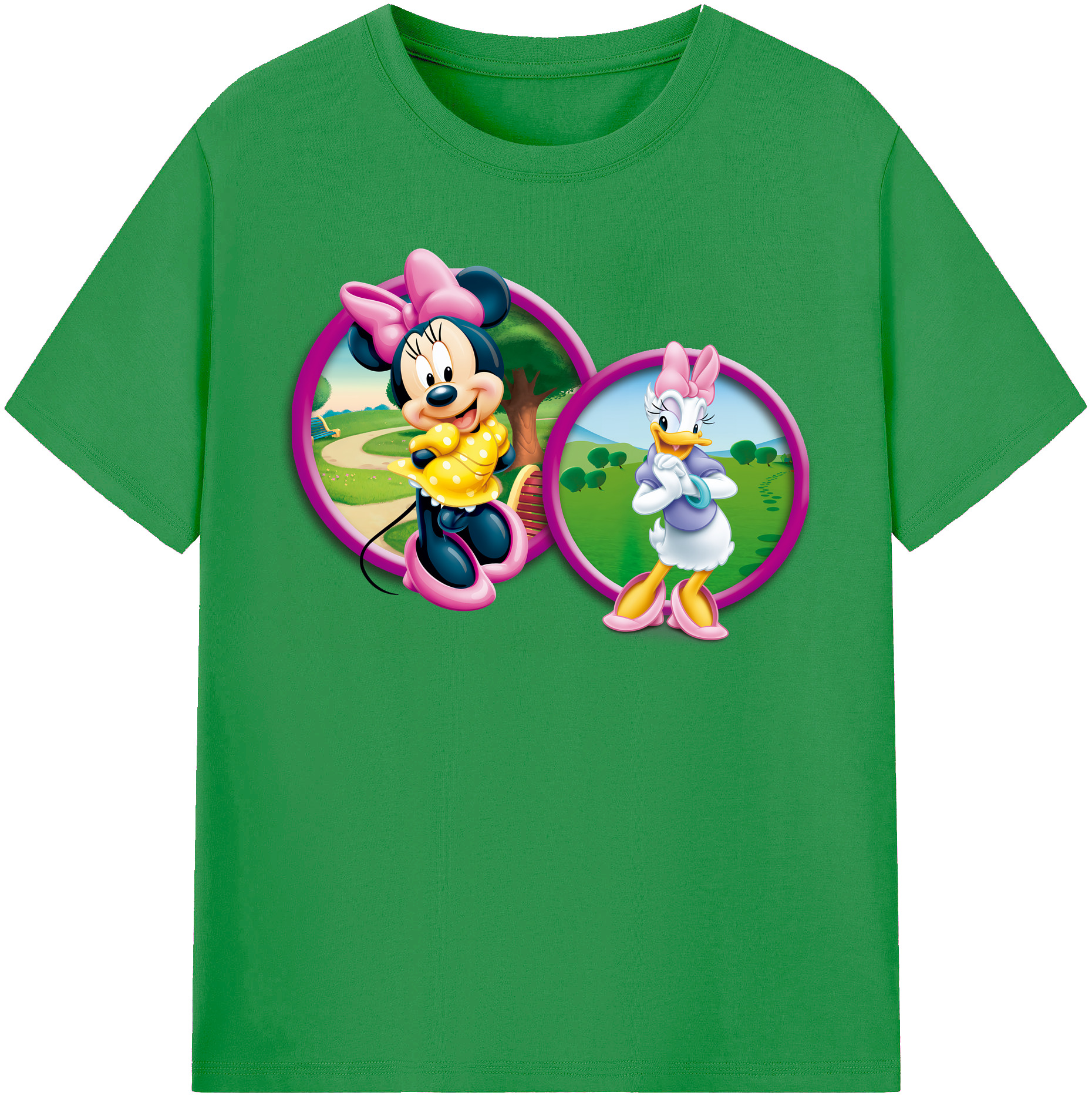 （画像用） ミッキーマウス Mickey Mouse レディースカジュアルプリントTシャツ（綿100％）