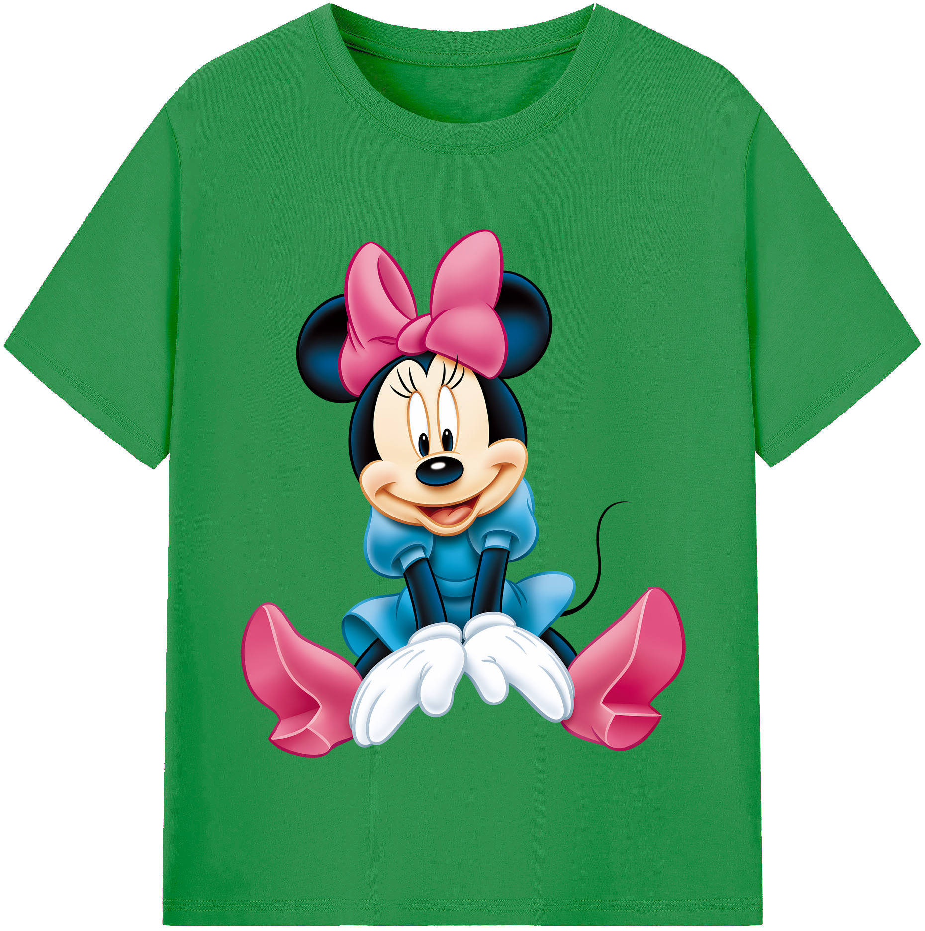（画像用） ミッキーマウス Mickey Mouse レディースカジュアルプリントTシャツ（綿100％）
