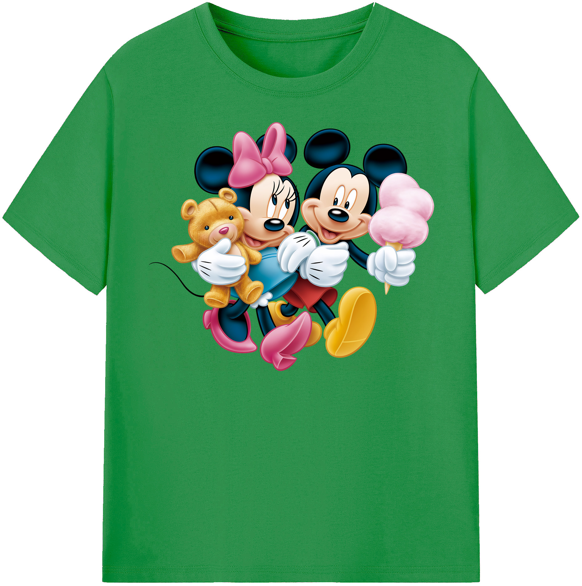 （画像用） ミッキーマウス Mickey Mouse レディースカジュアルプリントTシャツ（綿100％）