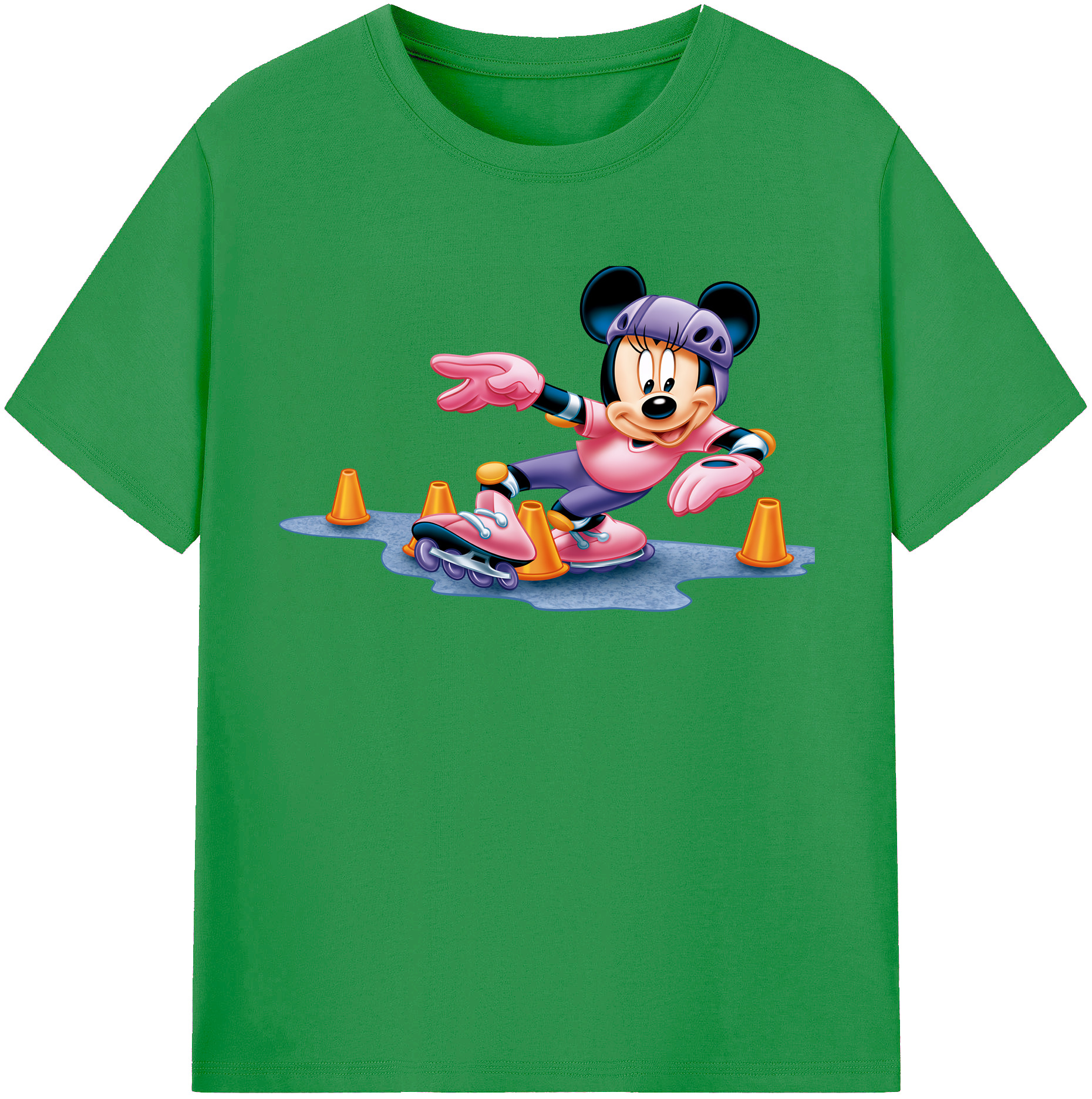 （画像用） ミッキーマウス Mickey Mouse レディースカジュアルプリントTシャツ（綿100％）