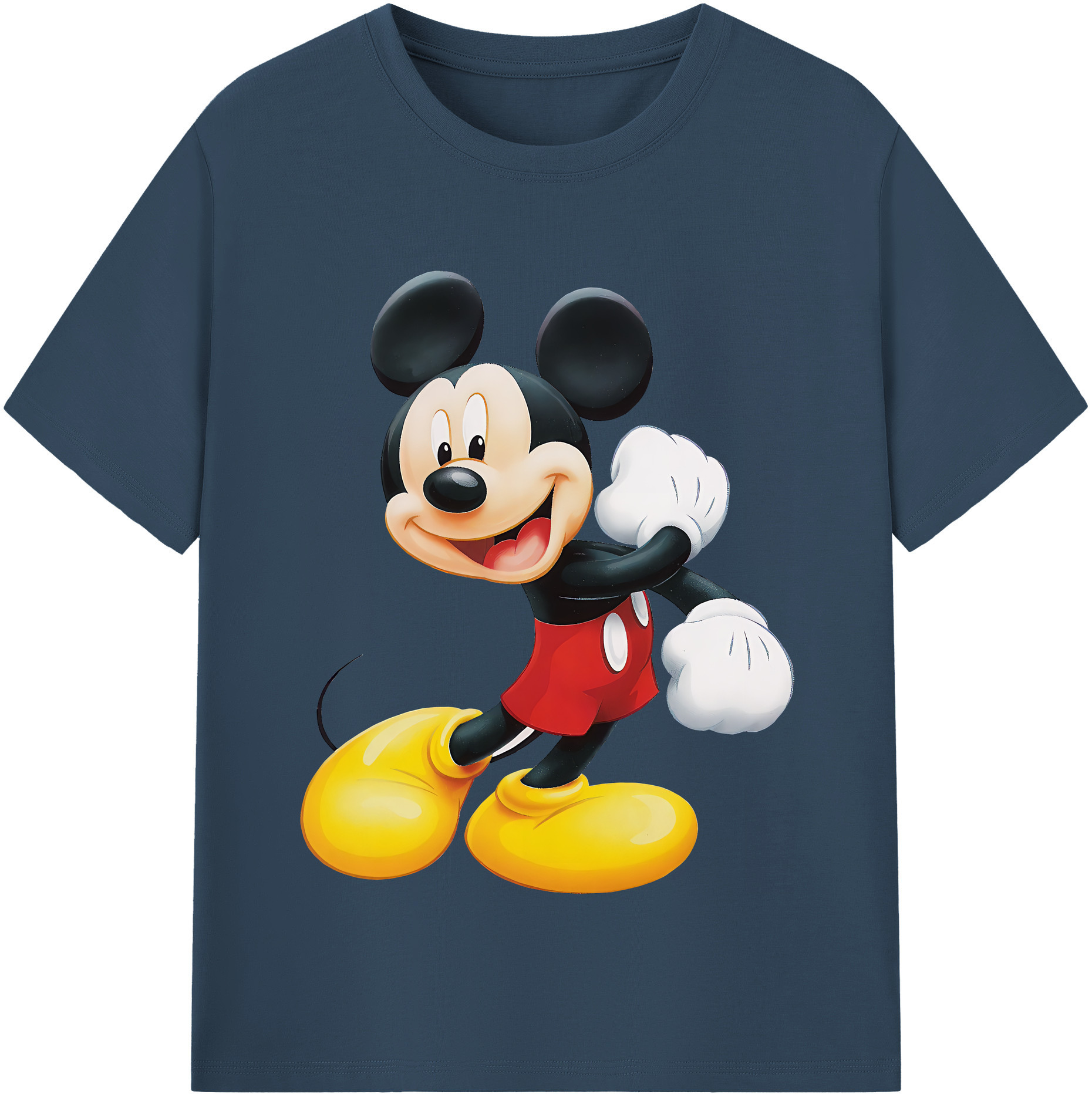 （画像用） ミッキーマウス Mickey Mouse レディースカジュアルプリントTシャツ（綿100％）