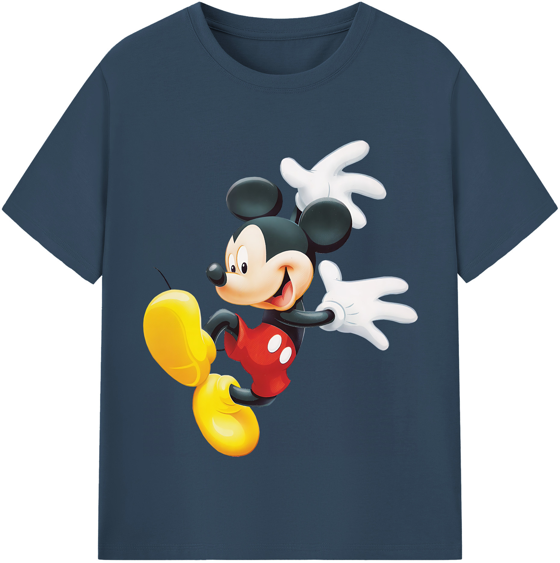 （画像用） ミッキーマウス Mickey Mouse レディースカジュアルプリントTシャツ（綿100％）