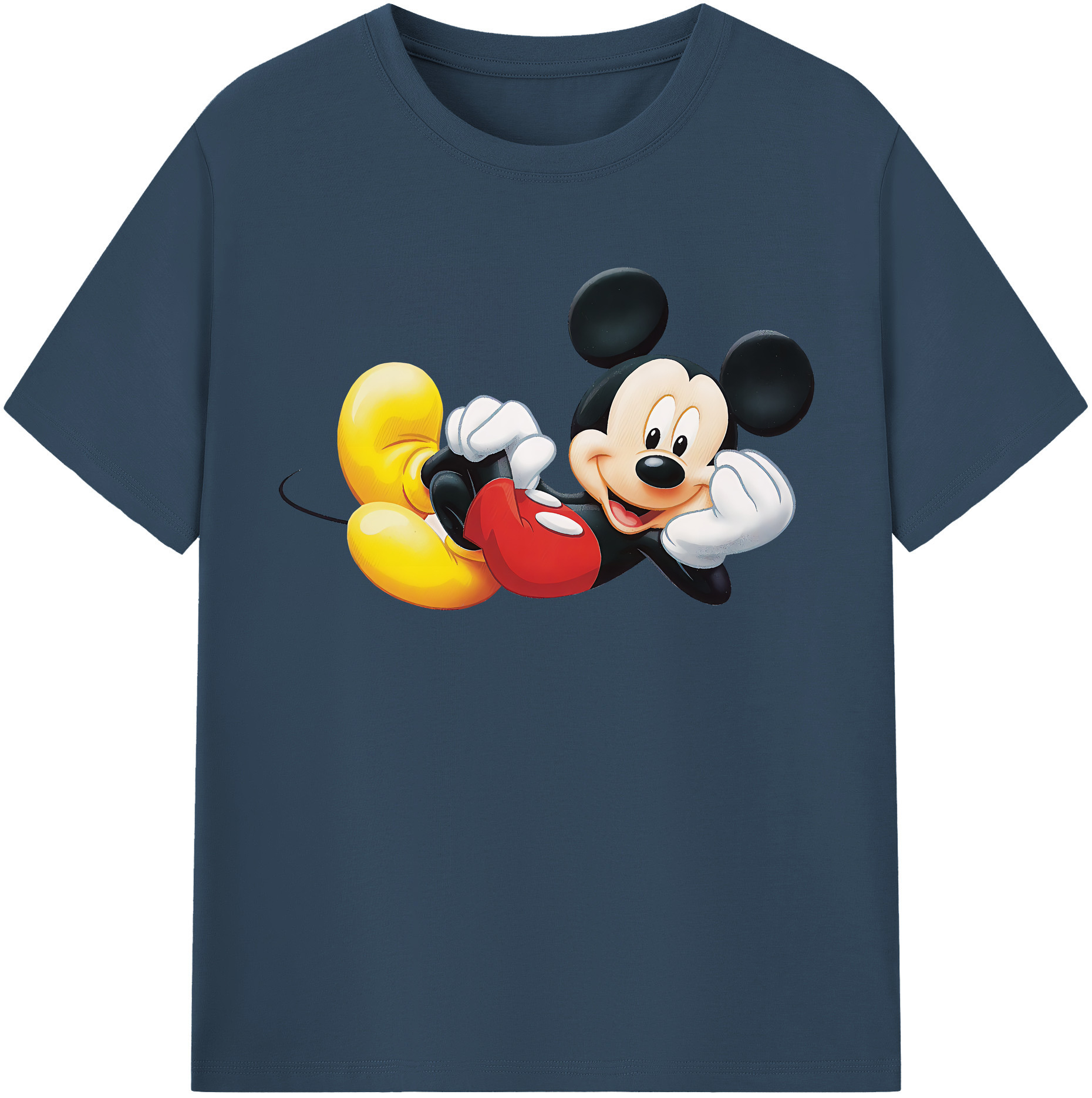（画像用） ミッキーマウス Mickey Mouse レディースカジュアルプリントTシャツ（綿100％）