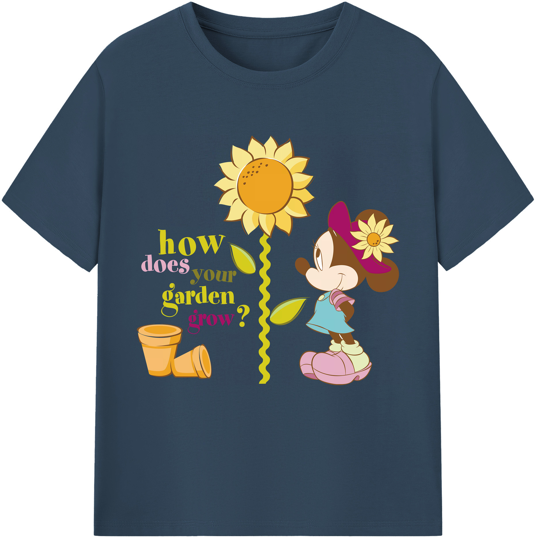 （画像用） ミッキーマウス Mickey Mouse レディースカジュアルプリントTシャツ（綿100％）