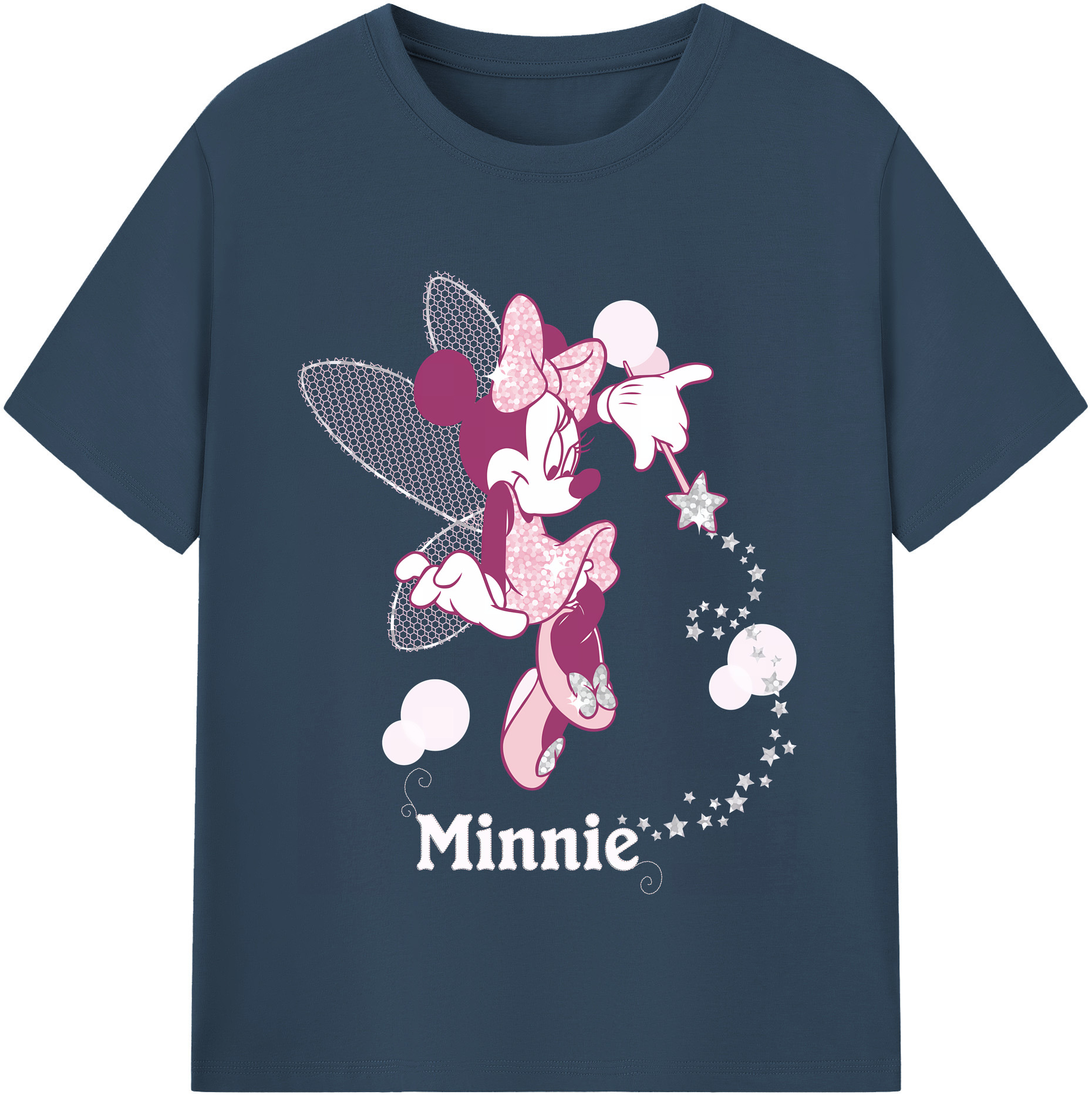 （画像用） ミッキーマウス Mickey Mouse レディースカジュアルプリントTシャツ（綿100％）