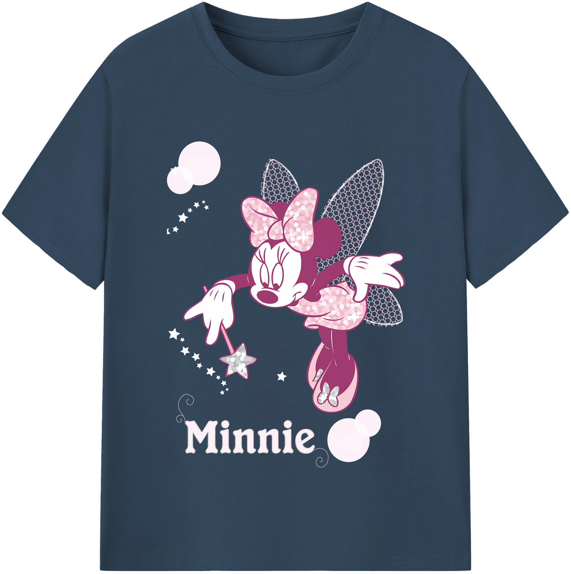 （画像用） ミッキーマウス Mickey Mouse レディースカジュアルプリントTシャツ（綿100％）