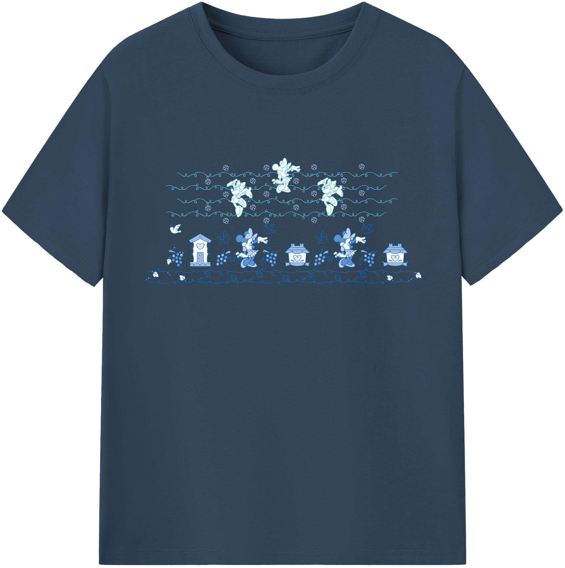 （画像用） ミッキーマウス Mickey Mouse レディースカジュアルプリントTシャツ（綿100％）