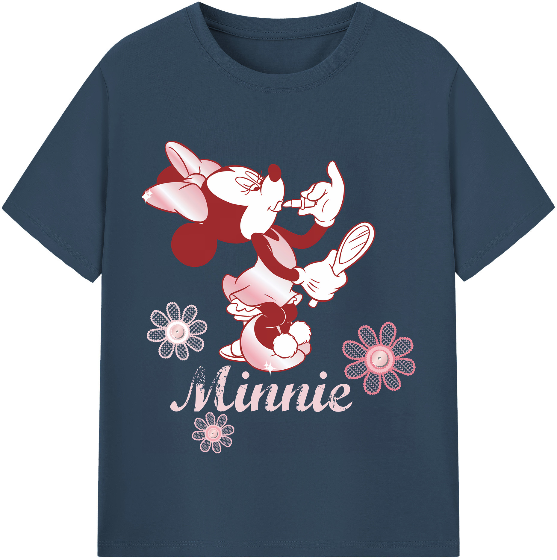 （画像用） ミッキーマウス Mickey Mouse レディースカジュアルプリントTシャツ（綿100％）