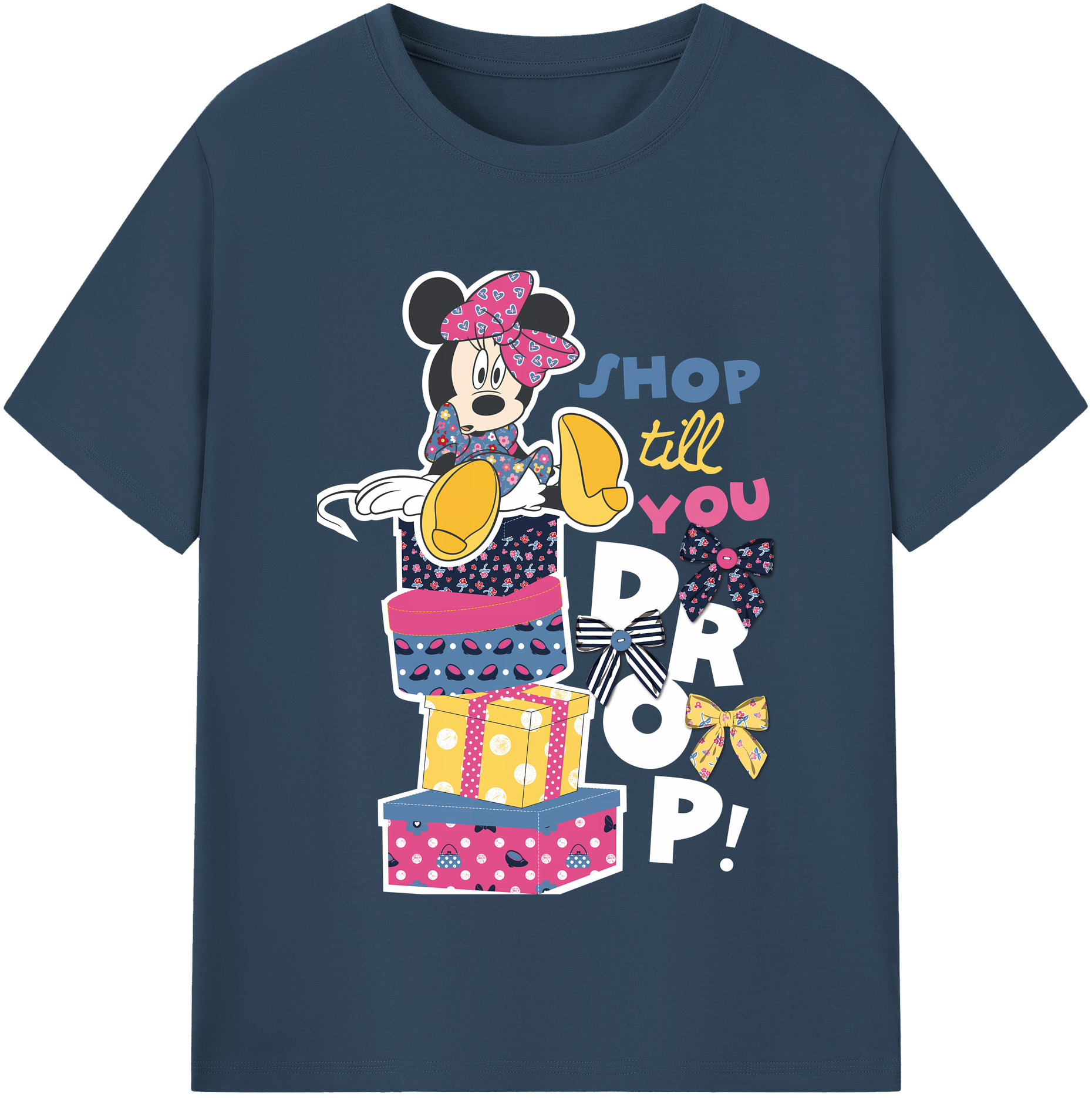 （画像用） ミッキーマウス Mickey Mouse レディースカジュアルプリントTシャツ（綿100％）