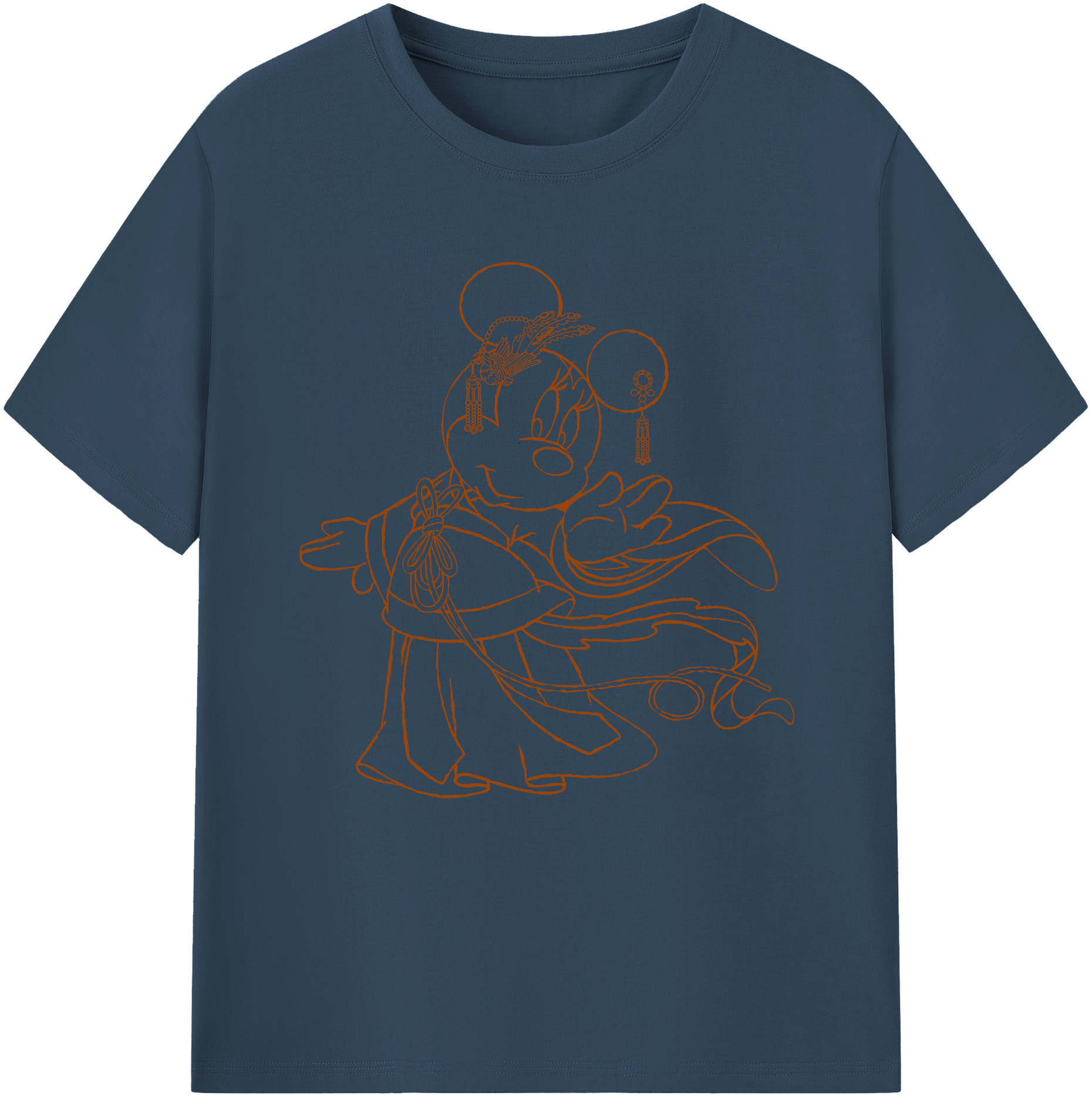 （画像用） ミッキーマウス Mickey Mouse レディースカジュアルプリントTシャツ（綿100％）