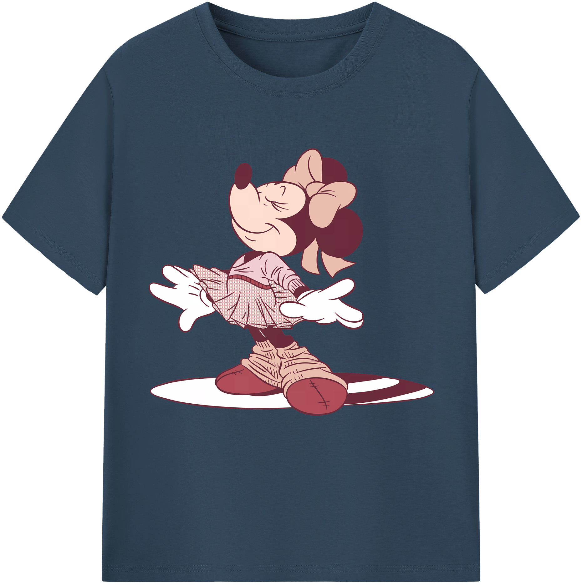 （画像用） ミッキーマウス Mickey Mouse レディースカジュアルプリントTシャツ（綿100％）