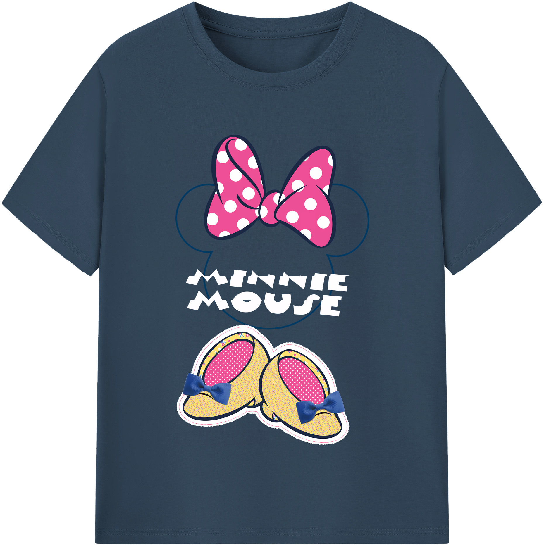 （画像用） ミッキーマウス Mickey Mouse レディースカジュアルプリントTシャツ（綿100％）