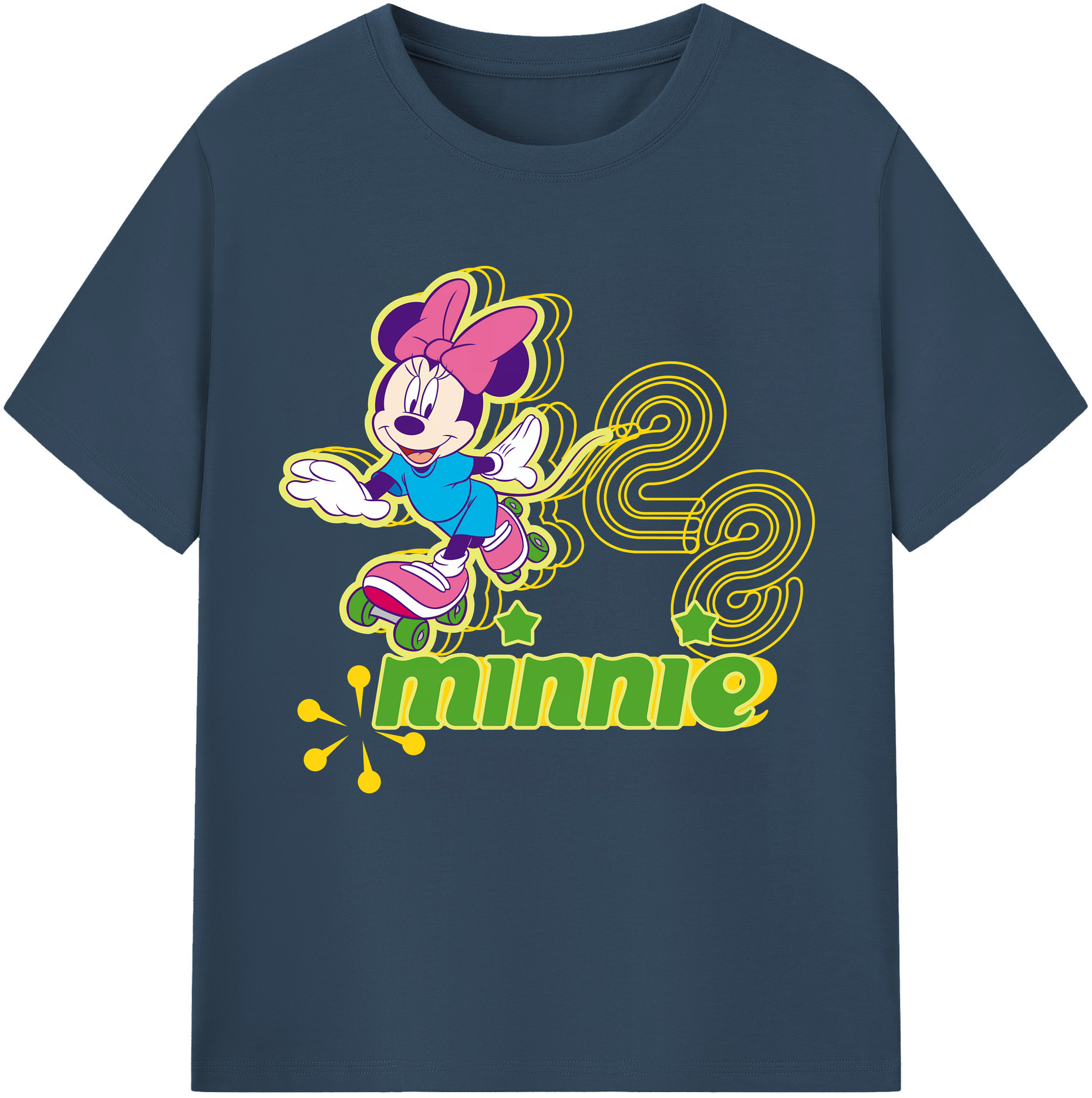 （画像用） ミッキーマウス Mickey Mouse レディースカジュアルプリントTシャツ（綿100％）