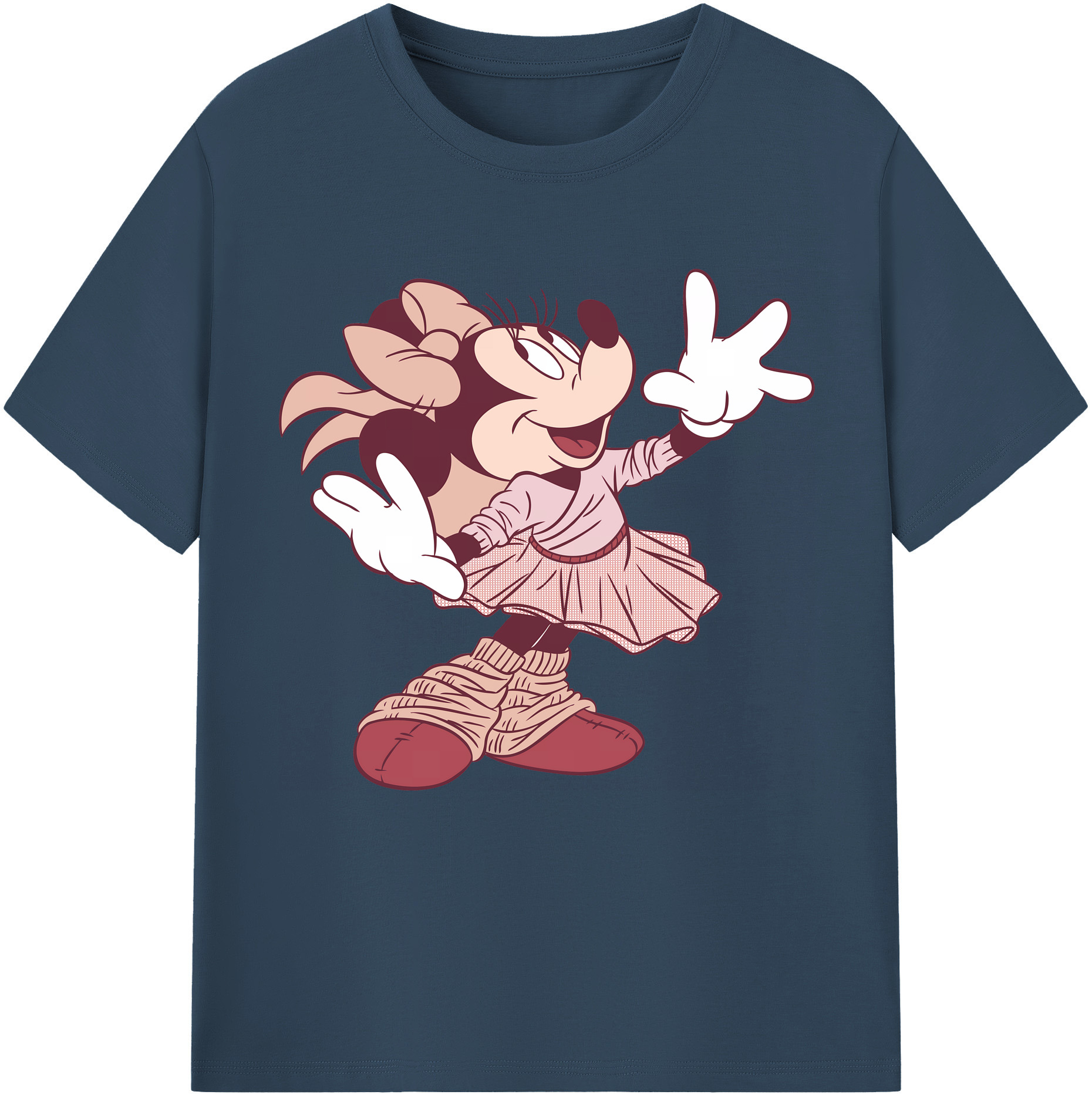 （画像用） ミッキーマウス Mickey Mouse レディースカジュアルプリントTシャツ（綿100％）